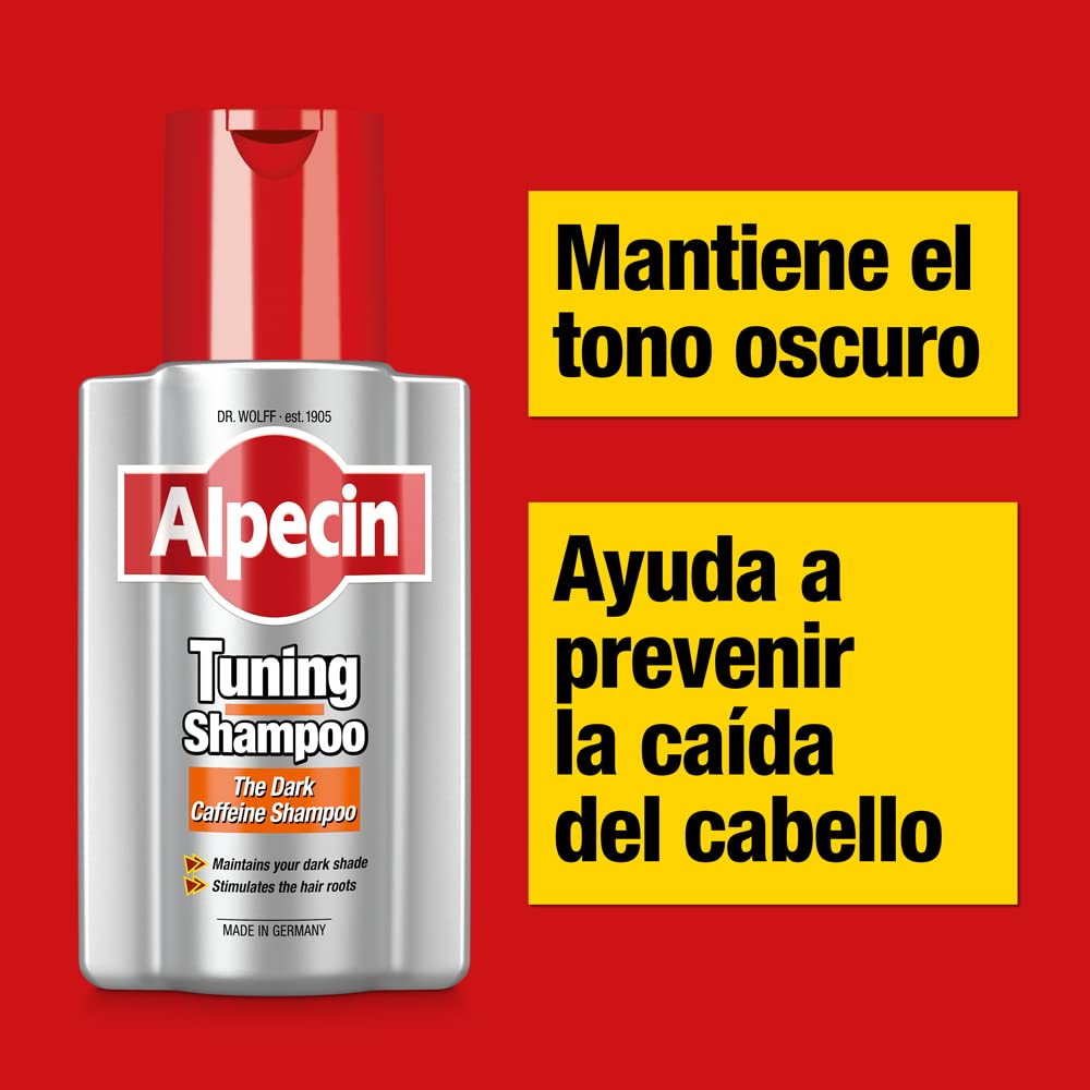 Alpecin Tuning Shampoo 2x200 ml Champu preserva el color cabellos oscuros favorece crecimiento natural cabello