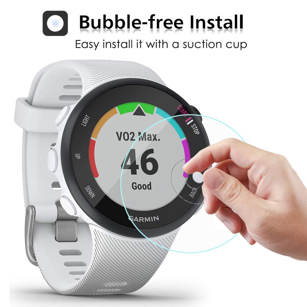 Youniker 3 Pezzi Pellicola In Vetro Temperato Per Garmin Forerunner 45 / 45S, 9H Antigraffio E Anti-impronte