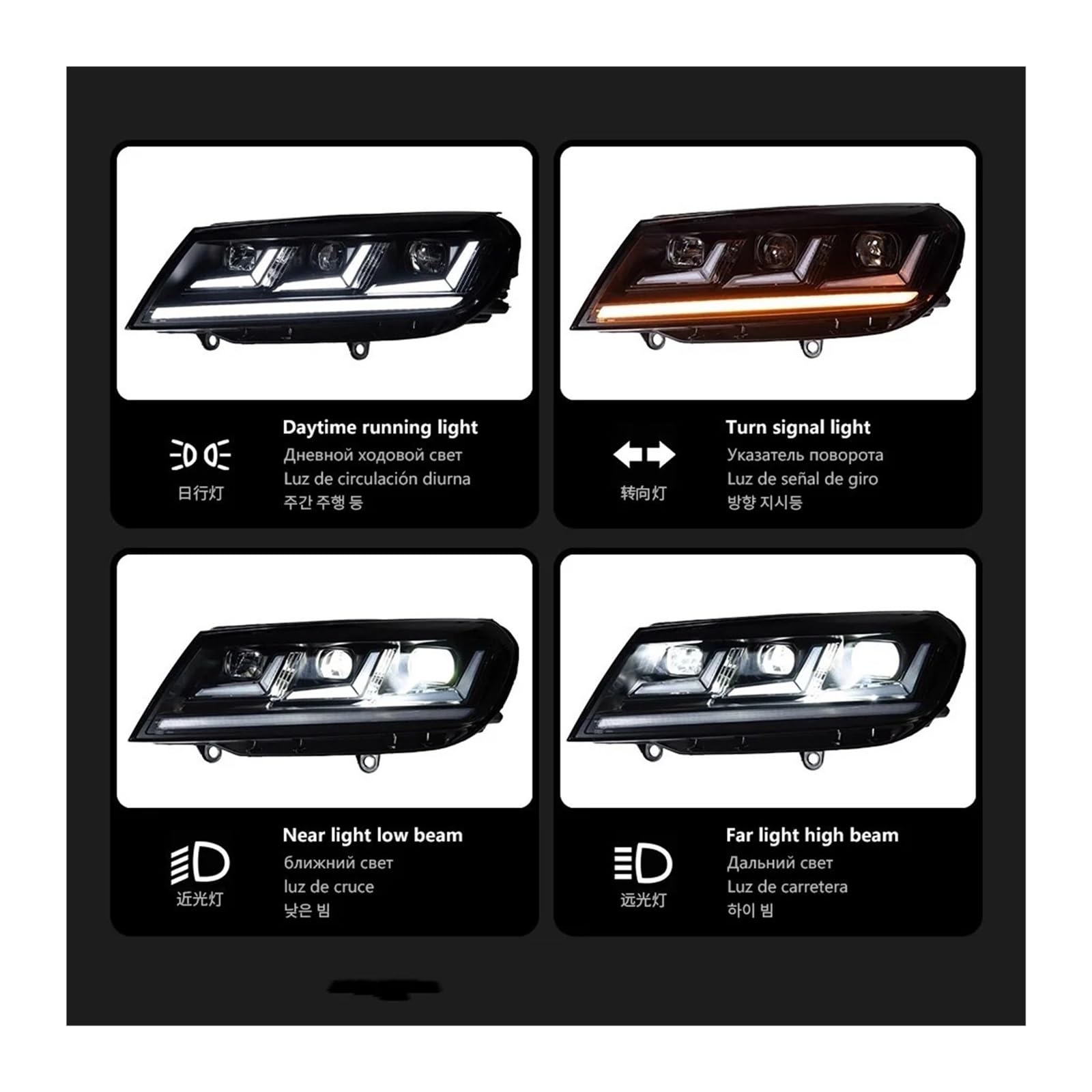 Faro modificato con luci diurne per VW Touareg 2016-2018