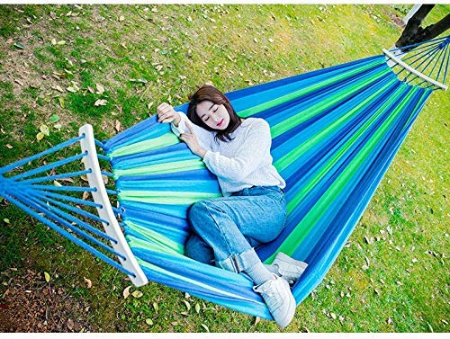 COSKIRA Outdoor Double Hammock Cotton Canvas Hammock Portable Hammock The Maximum Load is 450 pounds with Carrying Bag Tree Strap and Rope Porch Garden Outdoor/Indoor Courtyard and Backyard Camping - Image 8 thumbnail