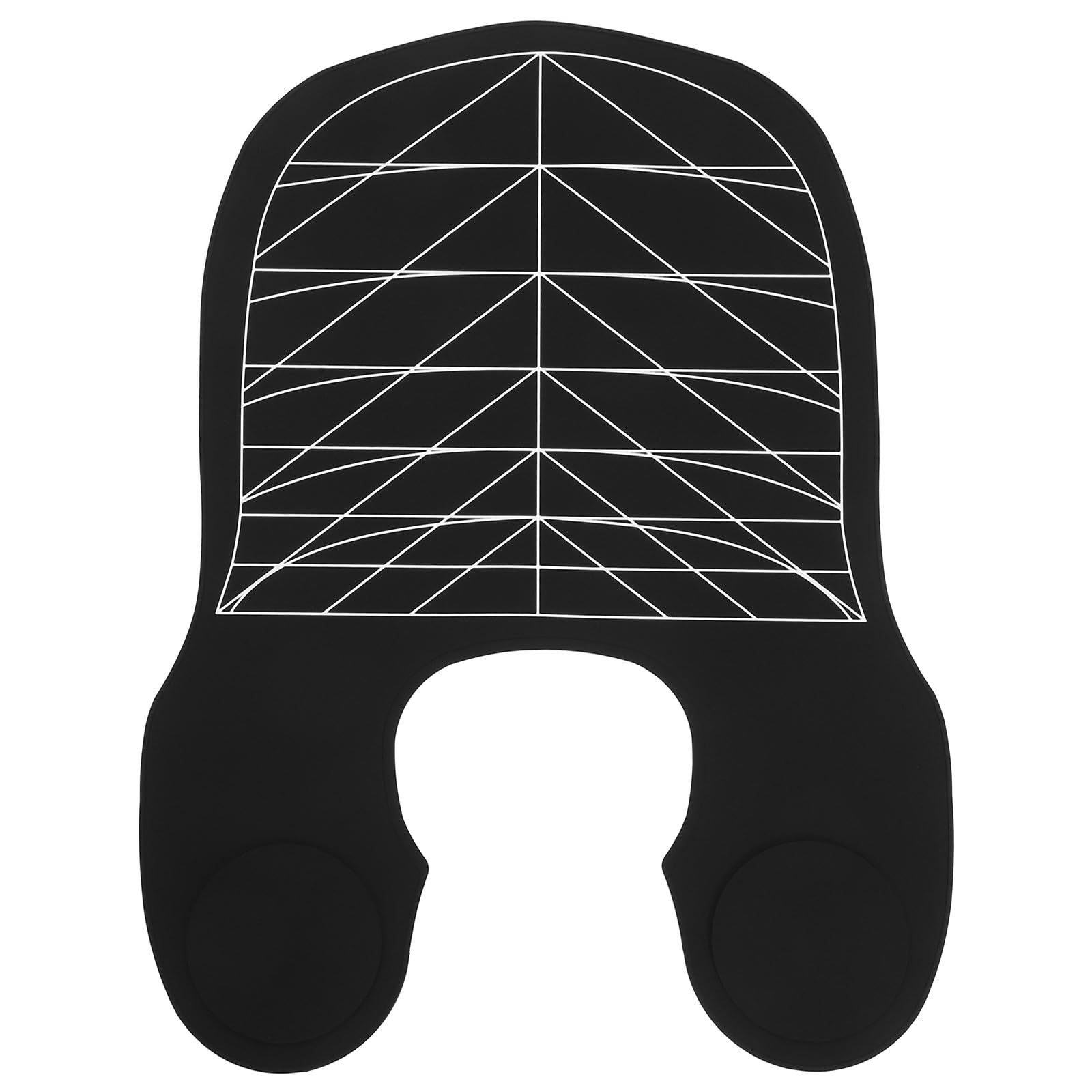 HOMSFOU Capa de Corte de Pelo de Silicona Grande para Salón, Envoltura Reutilizable para Teñir y Cortar Cabello, Protección para Cuello en Peluquería, Color Negro Líneas Auxiliares