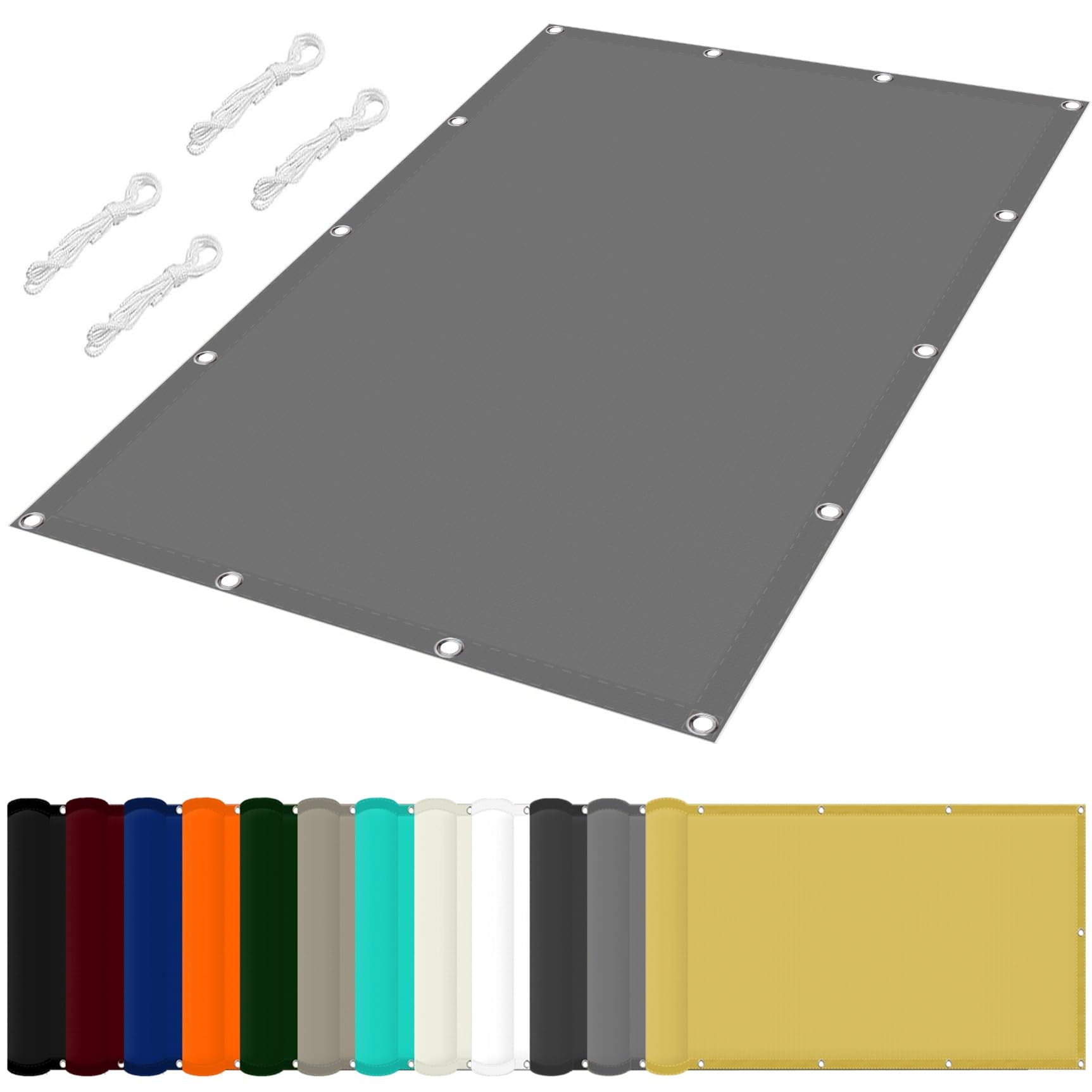 Sun Shade Sail 150 x 350 cm Pes Polyester, Waterproof, Sail Shade UV Block, Durable, Heat Resistant, Wind Protection, Sun Outdoor, for Garden Backyard Outdoor, Light Grey