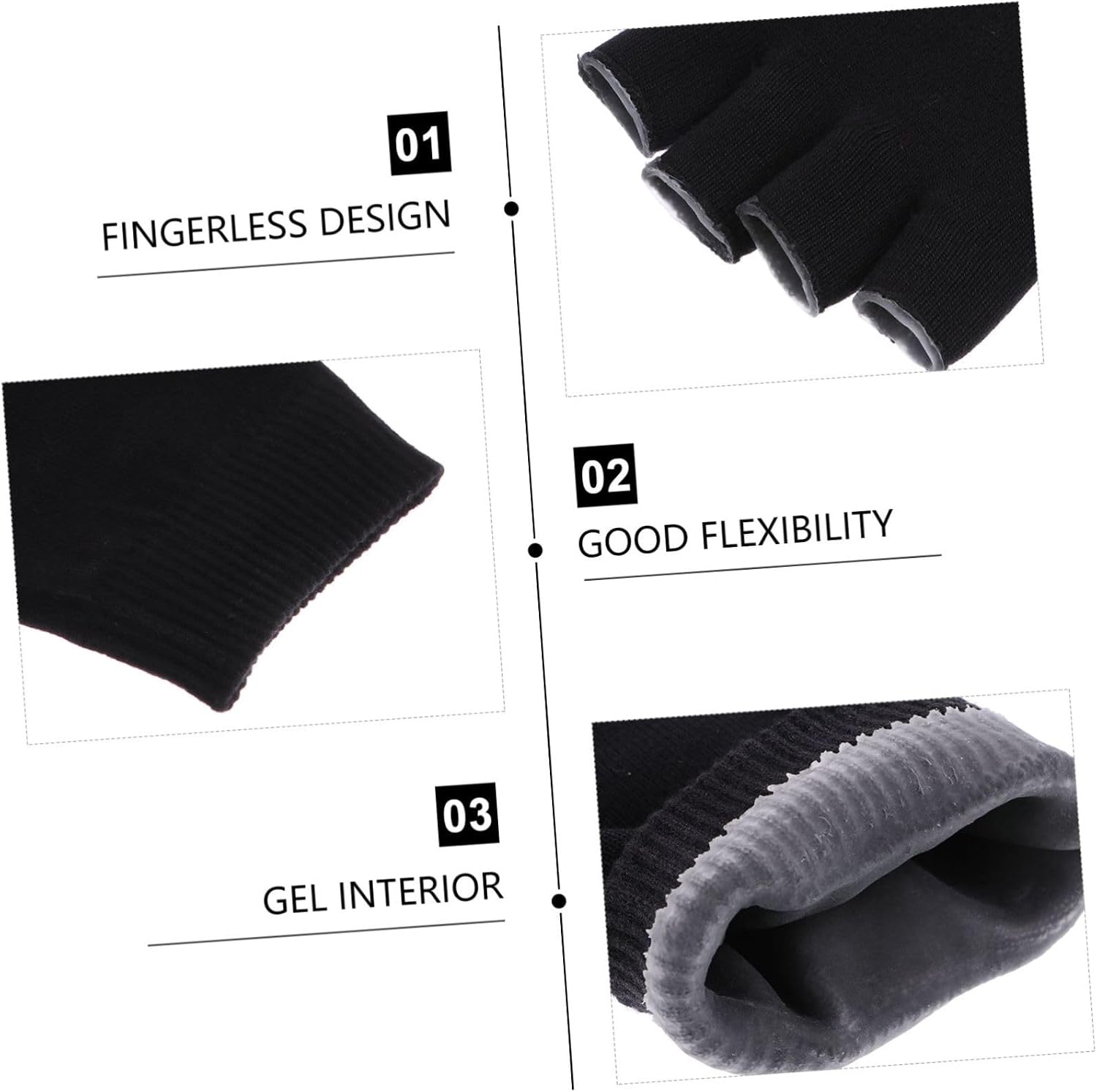Moisturizing Beauty Gloves Dry Hand Care Gel Comfortable Elastic 2 Pairs Spa