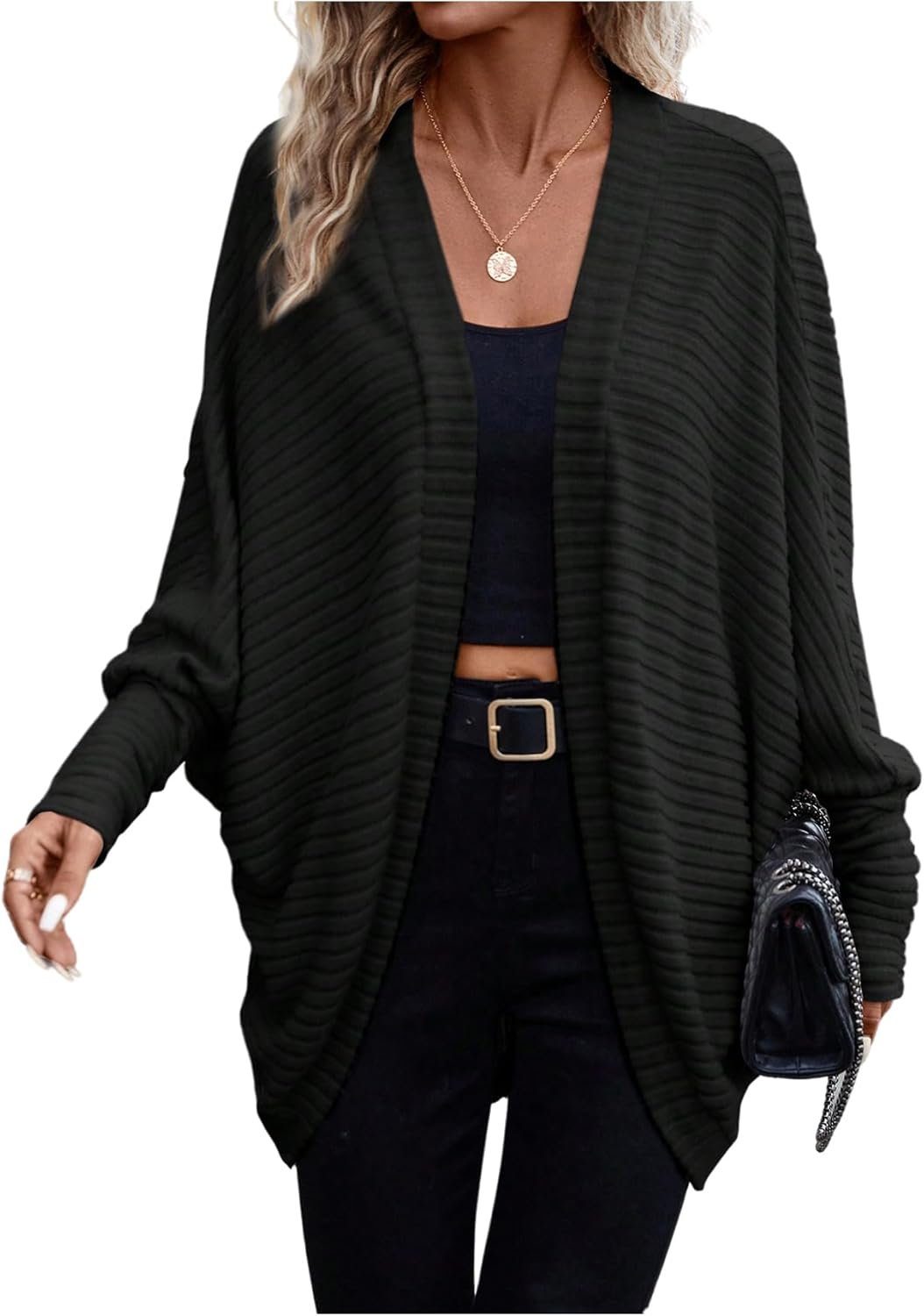 Verdusa Cardigan For Women Cozy Fall Dolman Sleeve Open Front Cardigans Sweaters Winter Clothing