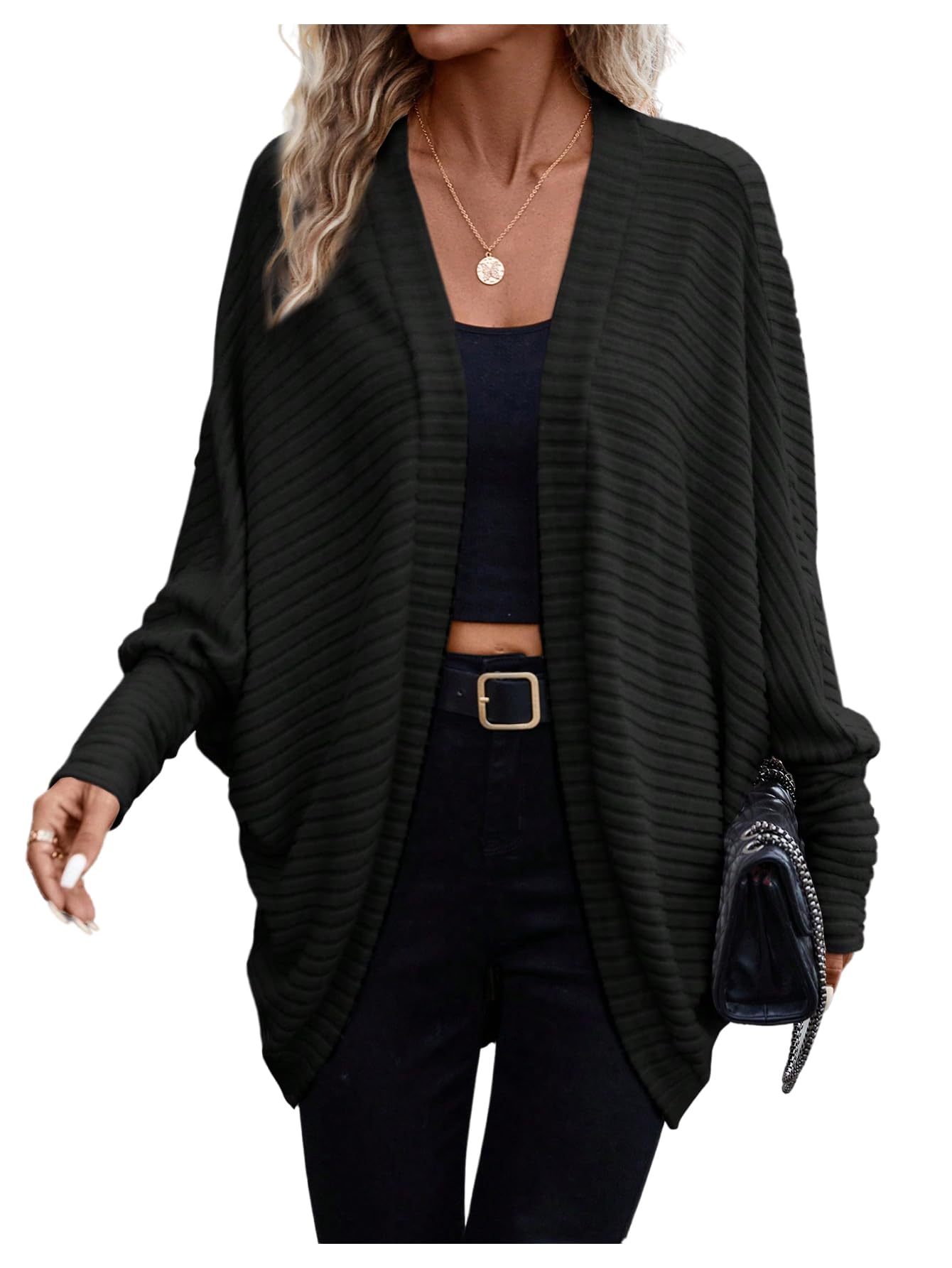 Cardigan For Women Cozy Fall Dolman Sleeve Open Front Cardigans Sweaters Winter Clothing