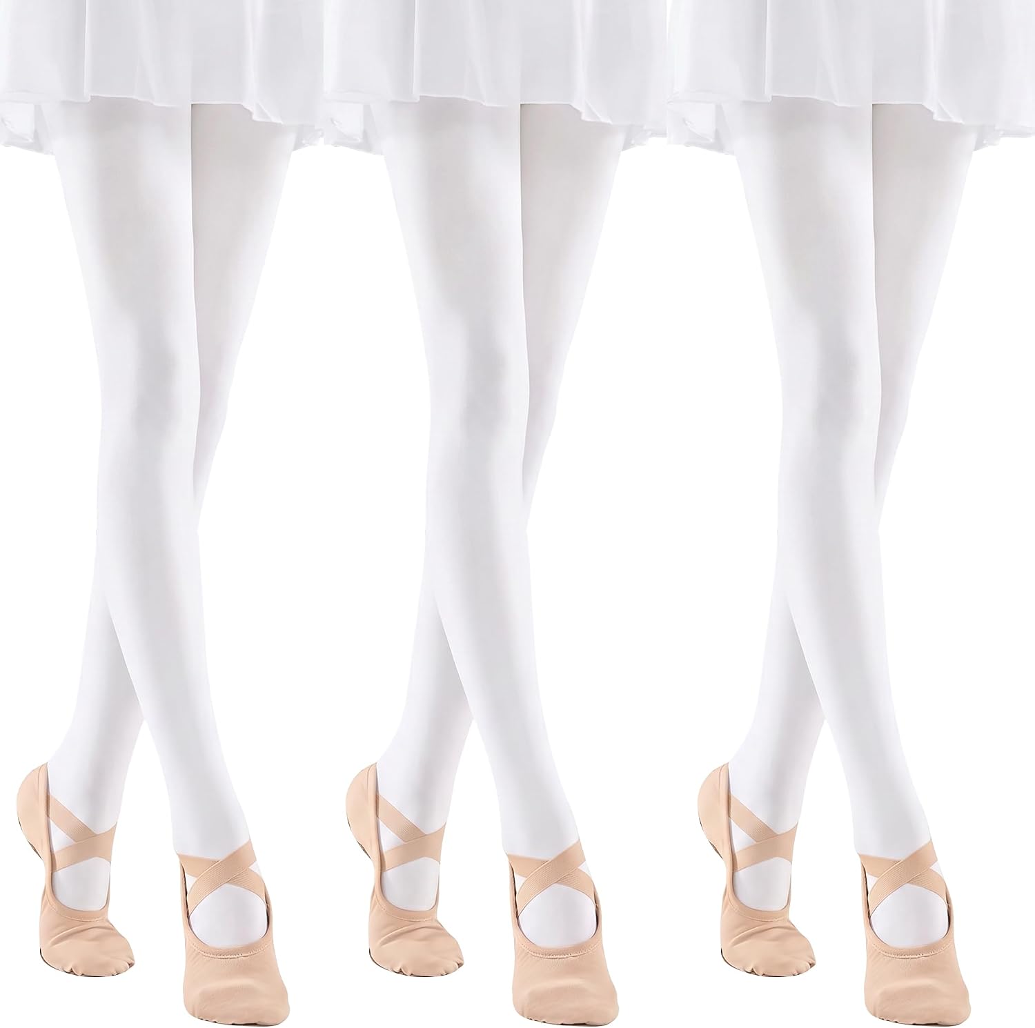 GENTABY 3 Pack Girls Ballet Tights Soft Dance Tights for Girls 1-13 Years