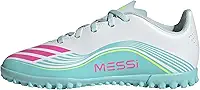 Chuteira Society Adidas F50 Messi Club Infantil - Branco/azul Turquesa - 30