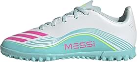 Chuteira Society Adidas F50 Messi Club Infantil - Branco/azul Turquesa - 30