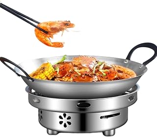 Stainless Steel Pot,Portable Cookware Kit with Burner Stove | Wax Liquid Safe Pot Stainless Steel with Lid,for Tabletop Outdoor Camping Hiking Kitchen Hotel Restaurant Cooking
