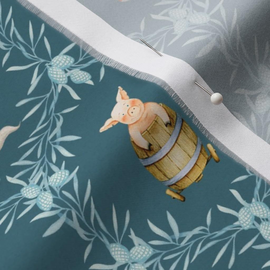 Spoonflower Fabric - Celebration Gnomes Dark Blue Nordic Christmas Scandinavian Winter Printed on Organic Cotton Sateen Fabric by The Yard - Sewing Quilting Apparel Home Decor