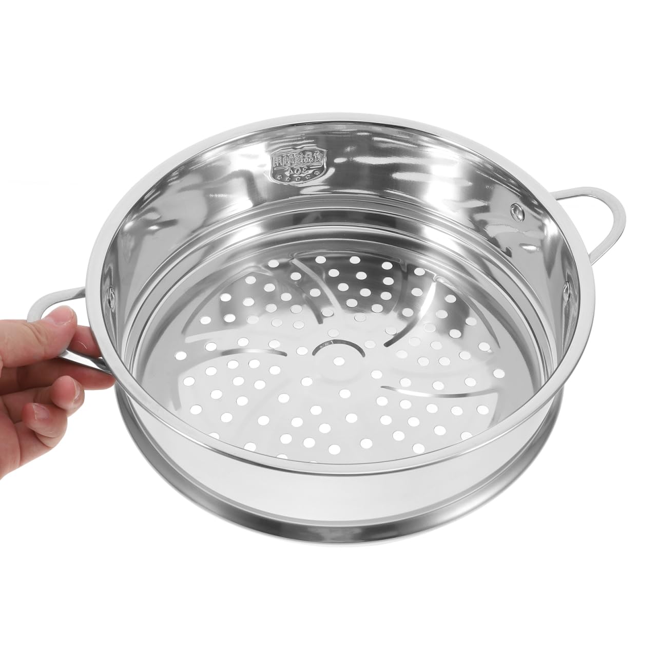 Operitacx Edelstahl Dampfkorb 22Cm Mit Doppelgriff Energiesparender Dämpfeinsatz Für Gemüse Knödel Und Brötchen Praktischer Küchen-Dampfgarer Für Zuhause Und Restaurant