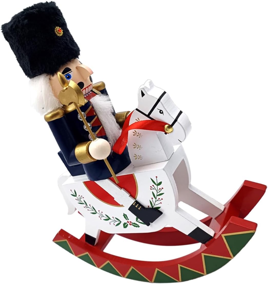 Wooden Nutcracker Christmas Soldier Figurine Large Classic Festive Ornament for Home Table and Shelf Decoration