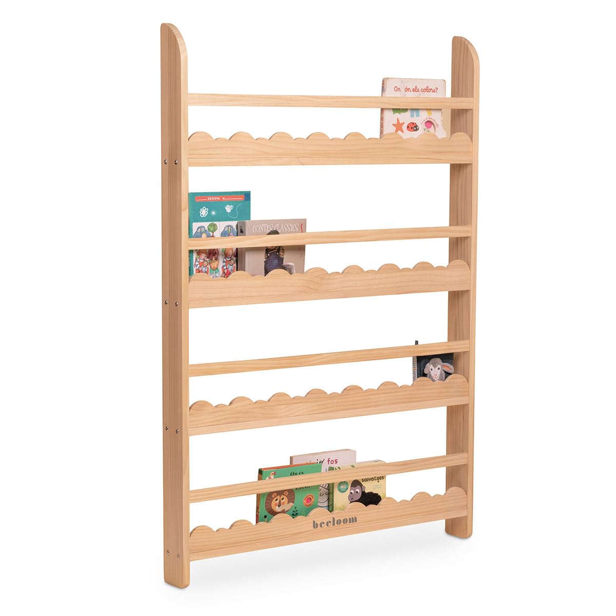 Beeloom – Story Stand, estantería Montessori de Madera para Libros Infantiles, con 4 estantes, a Partir de 3 años.