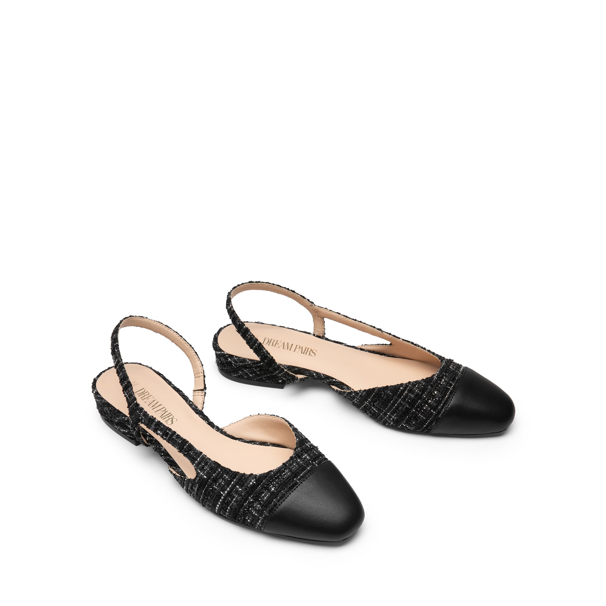 DREAM PAIRS Ballerine da donna con cinturino sul retro, punta quadrata con tacco basso, comode scarpe da lavoro per ufficio, feste, matrimoni, affari, casual