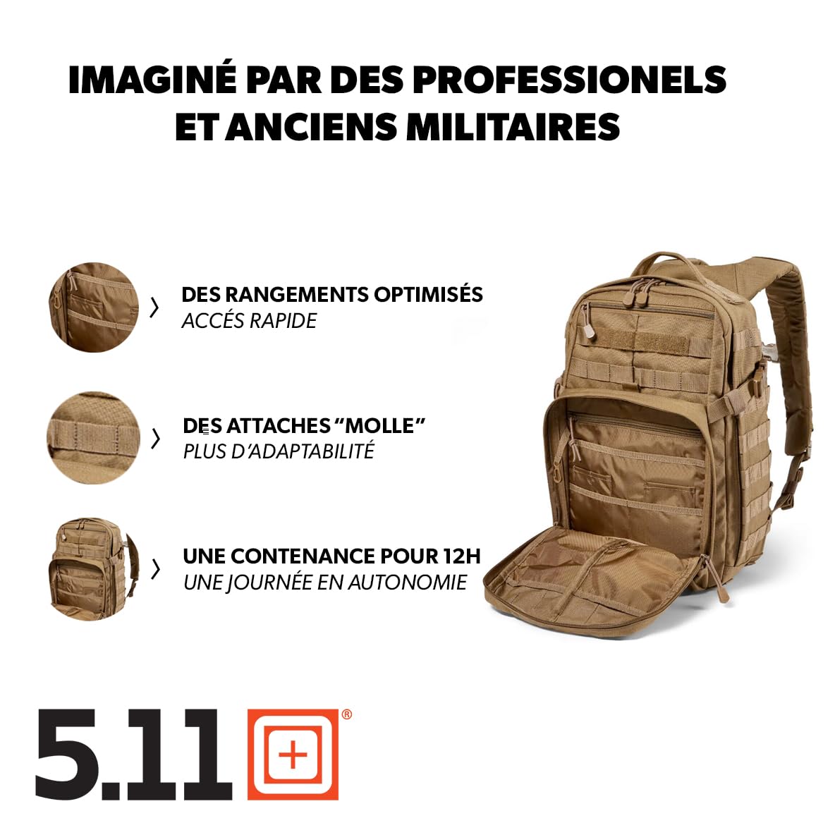 5.11 - Zaino Militare Tattico - 24L - Modello Rush 12