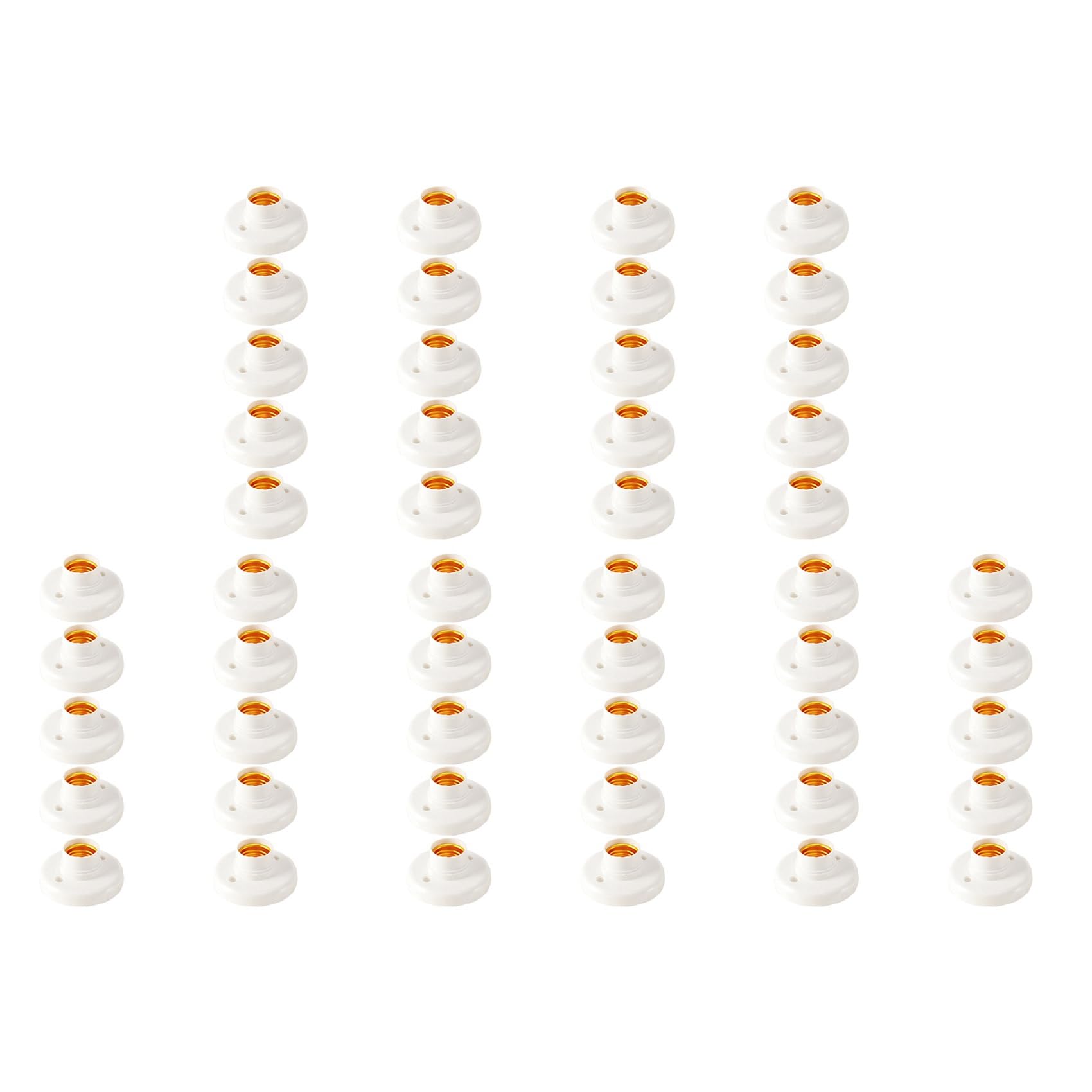 Hndhbfgrt 50Pcs E27 Plastic Lamp Holder Round Lamp Holder Bulb Socket Holder Adapter