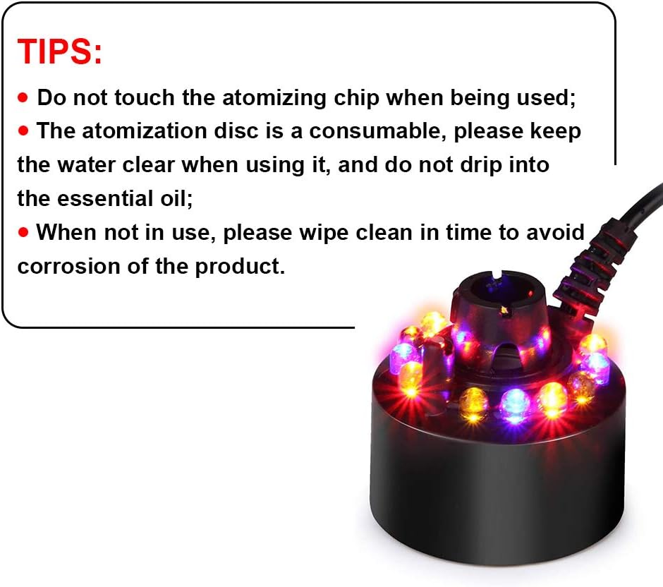 SURPRIZON Mini Mist Maker, Indoor Tabletop Fountain Mister Foggers, Small Pond Fog Machine Atomizer Air Humidifier Perfect for Water Feature, Halloween, Christmas and Other Holidays (Black) : Home & Kitchen