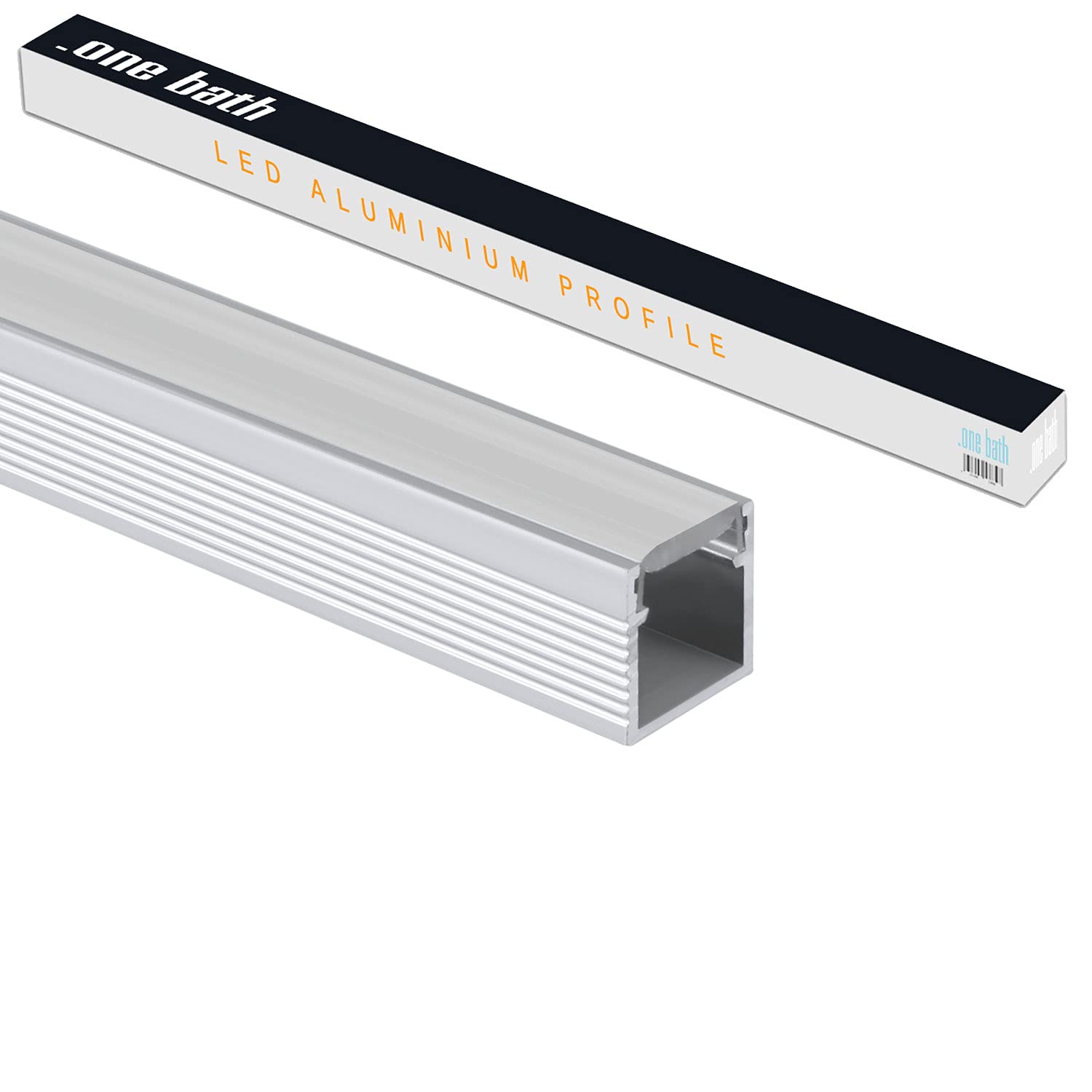 .one-bath LED Aluminium Profil I Aluprofil Leiste für LED Stripes I F: Aufputz satiniert 1m mit Endkappen I Innen- und Außenbereich