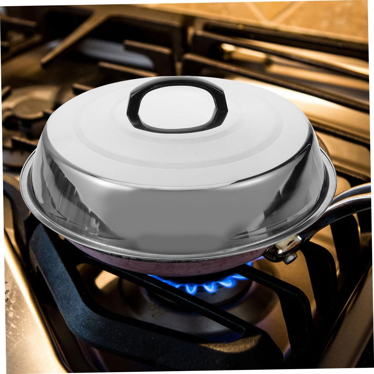ifundom Coperchio Lotus Grill in Acciaio Inossidabile Argento, Copertura per Alimenti Portatile e Sicura Design Creativo per BBQ e Uso Domestico
