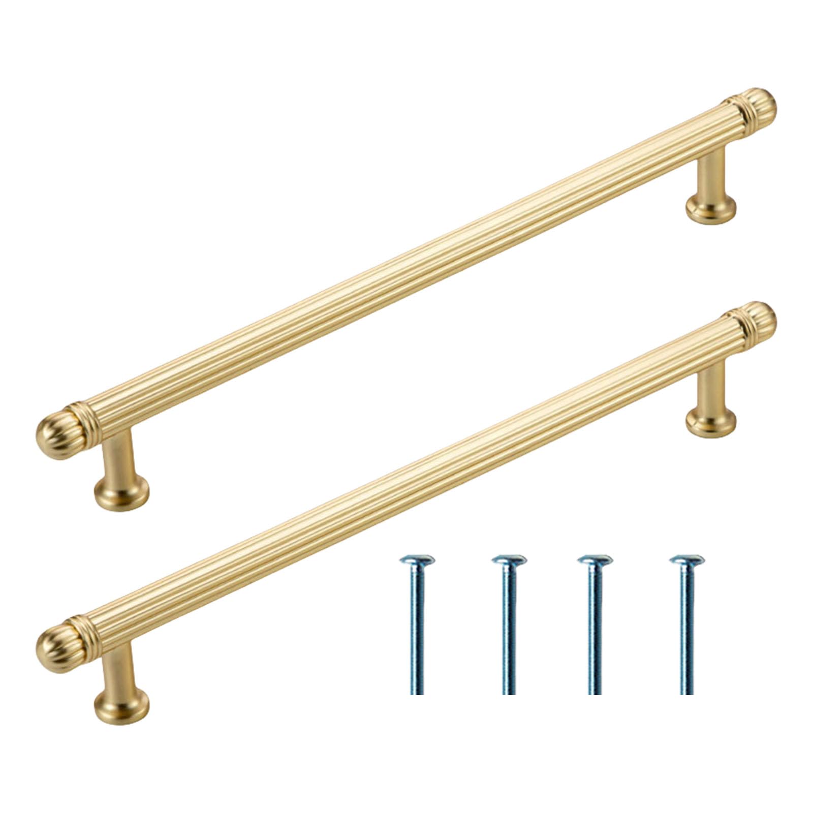 Newft 192Mm Copper Brushed Of 2 Practical Brushed Gold Cabinet Handle Zines Alloy Drawer Pull For Bedroom Bathroom Furniture Daily Use Decorative Cabinet Knob