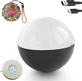 Memory Sphere Lamp, 2.7" Crystal Ball Video Player, CrystalSphere 3D Video Display, Crystal Ball with Electronic Display, for Bedroom, Living Room, Home Decor, Holiday & Birthday Gifts (Black)