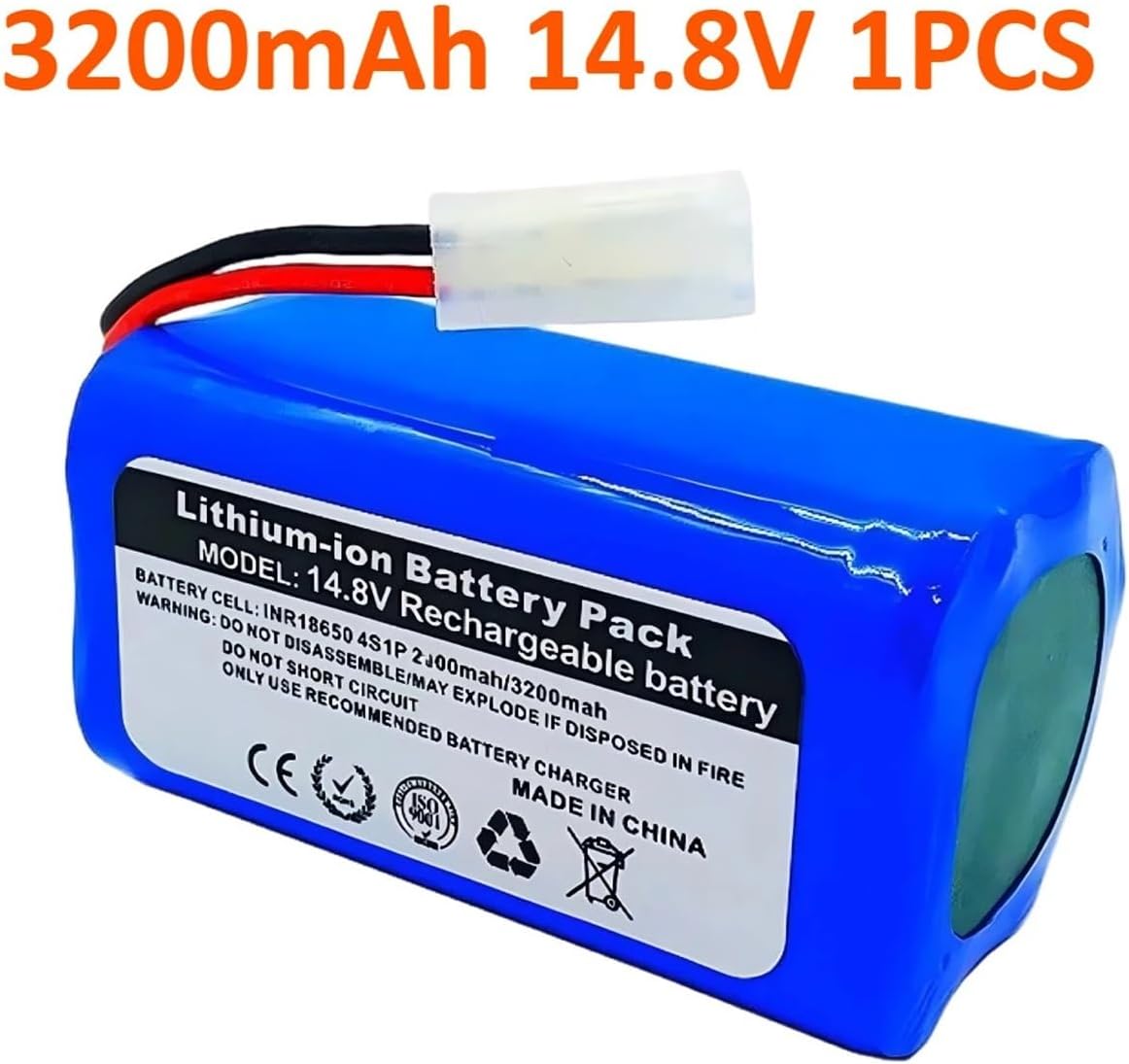 14.8V 6800mAh Robot Vacuum Cleaner Li-ion Battery，Compatible for Panasonic MC-WRC53，for G1 X3 FC9601 FC9602 R30PRO，High-Capacity Battery(1PCS-3200mah)