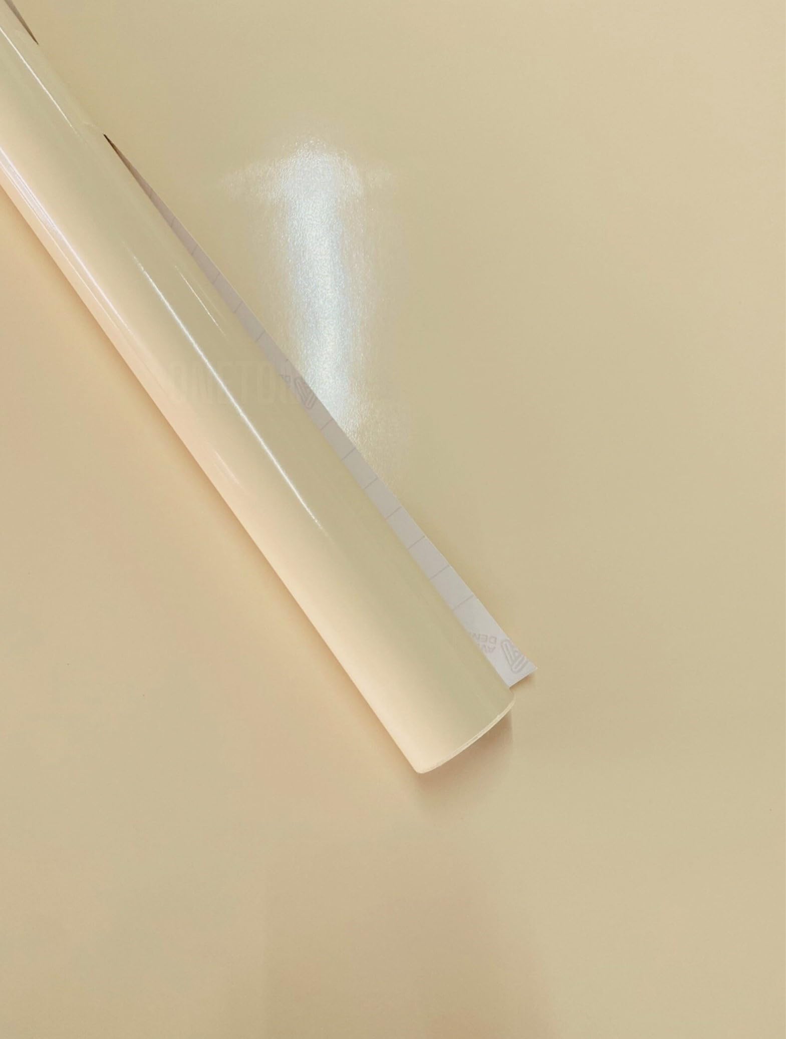 ONETON Beige Peel and Stick Wallpaper Self-Adhesive Removable Vinyl Wall Decoration for Rooms, Kitchen, Countertop, Cabinet (Beige Glossy, 12x48 Inch)