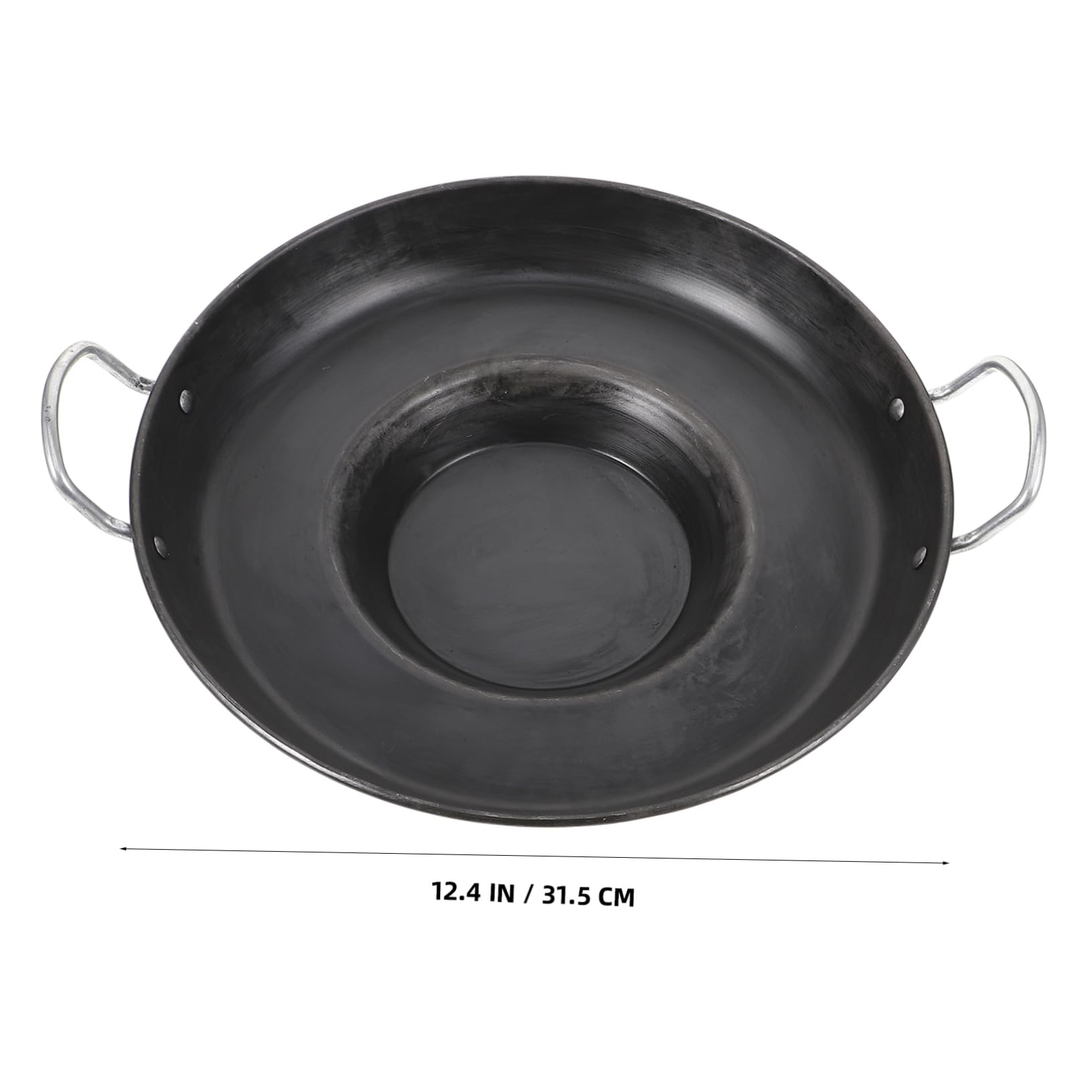 Ciieeo Sartén Multiusos Antiadherente de Hierro Cóncava para Crepes, Mango Antiescaldamiento, Adecuado para Cocina y Familia