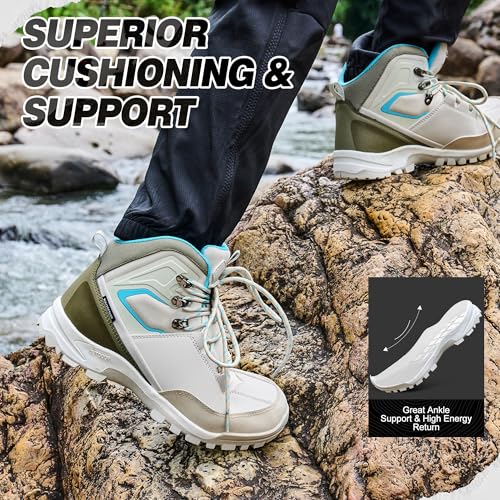 R CORD Womens Hiking Boots Waterproof Mid-Cut Hiking Boots Women Non-Slip Womens Hiking Shoes Outdoor Hiking Shoes for Women Trekking Camping Trail4