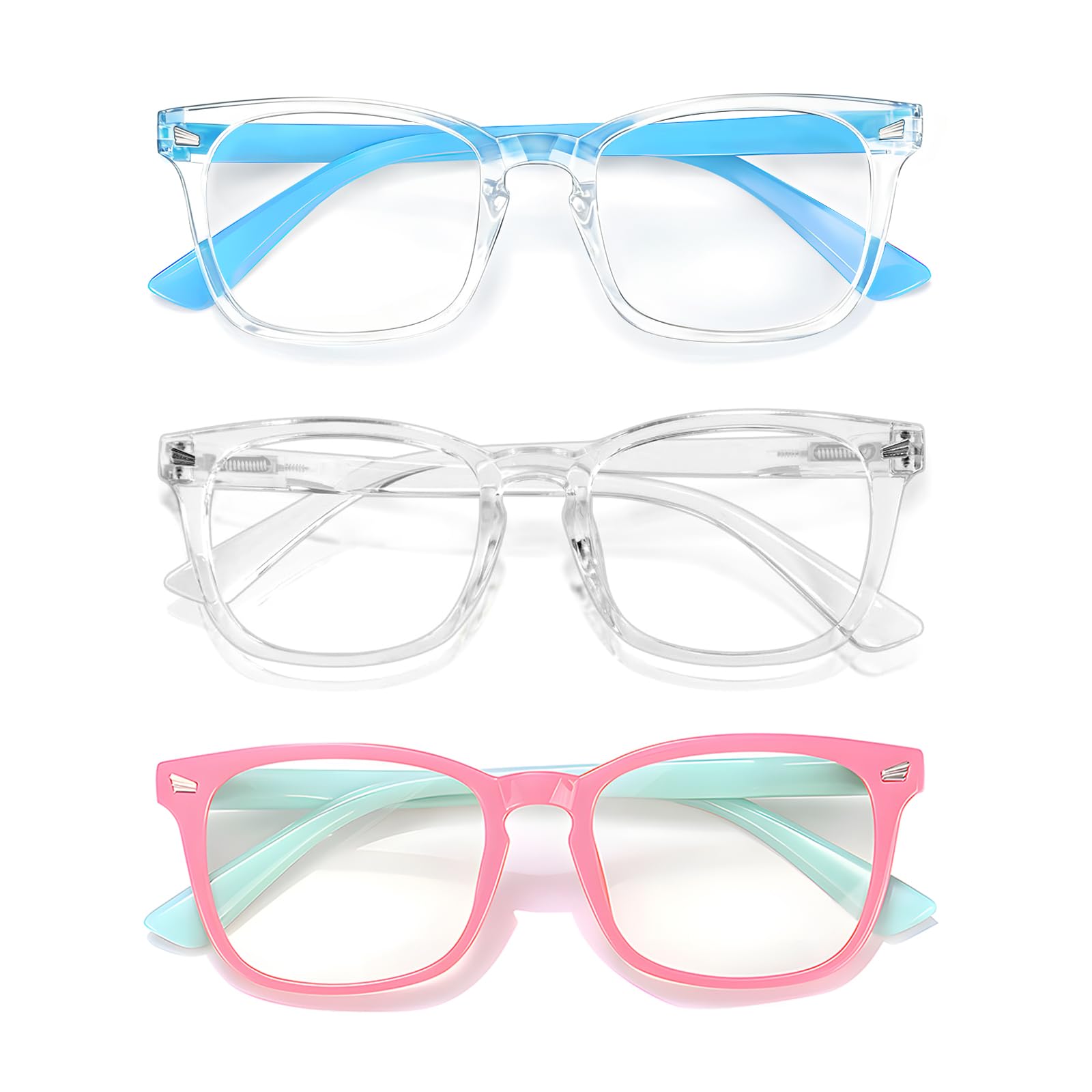 Photo 1 of CHEERS DEVICES Blue Light Glasses for Kids Boys Girls - 3 Pack Computer Glasses with Unbreakable Frame and Anti-Glare - blue light glasses for girls TR90 (Age 6-9)