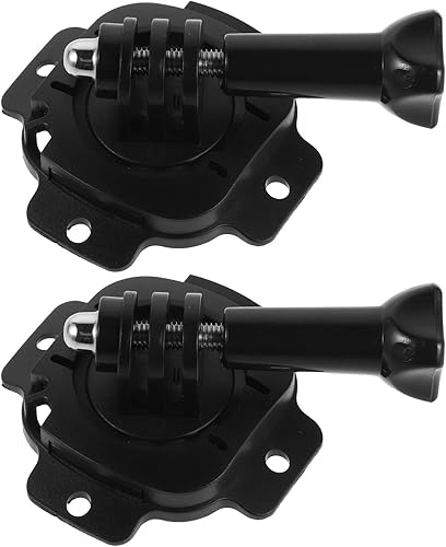 2 Sets 360° Rotating Helmet Camera Mount Base - Ski Snowboard and Bike Action Cam Accessory - Adhesive Action Camera Holder for Riding, Kayaking