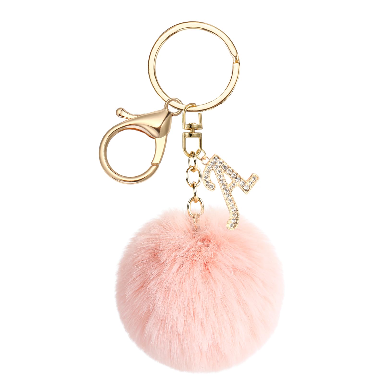QQY Alfabeto iniziale lettera portachiavi, resina Carino portachiavi con nappa lettera pendente Charm (A