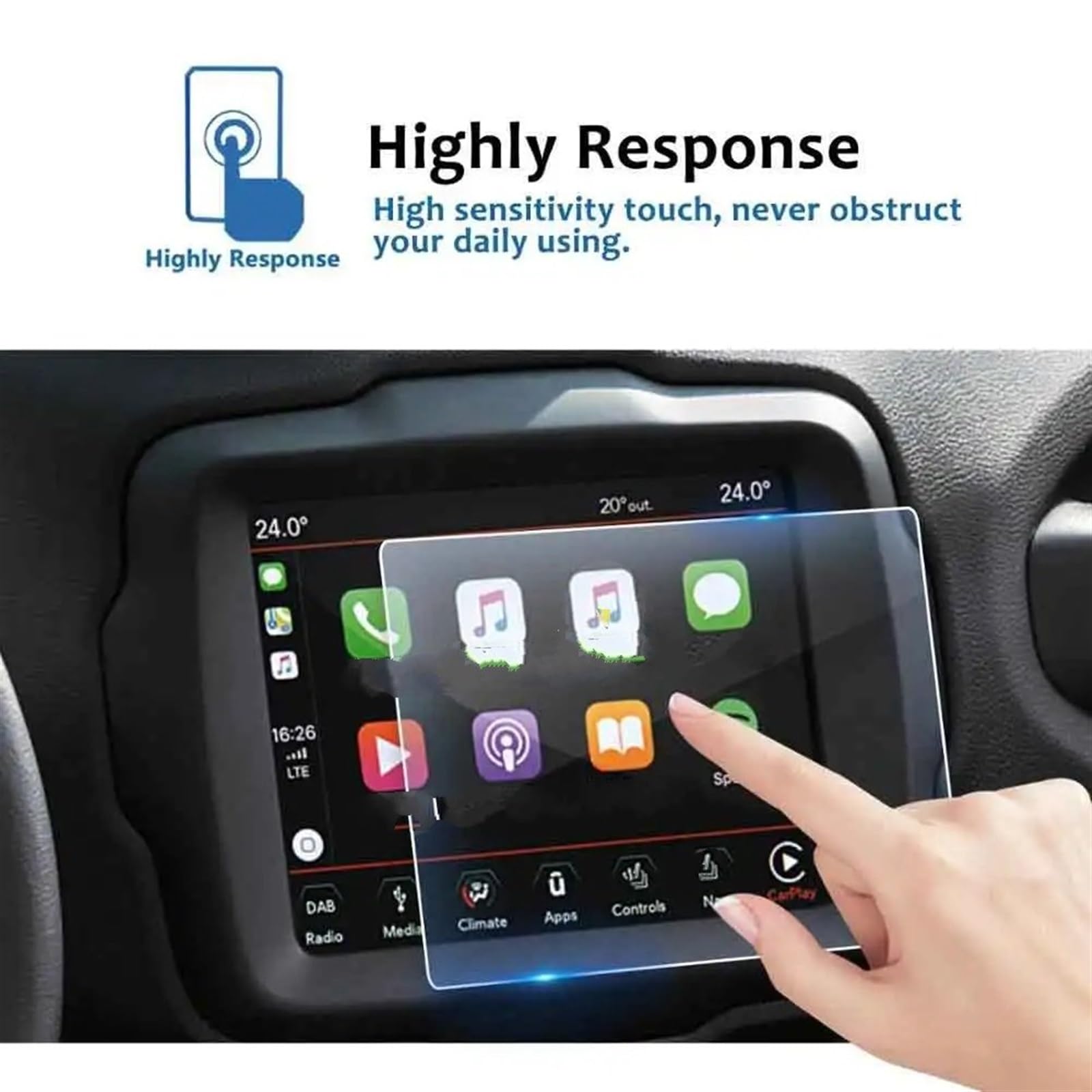 Schutzfolie Navigation Glas Für Renegade Uconnect 2018 2019 7 Zoll Auto Navigation Display Gehärtetes Glas Screen Protector Auto