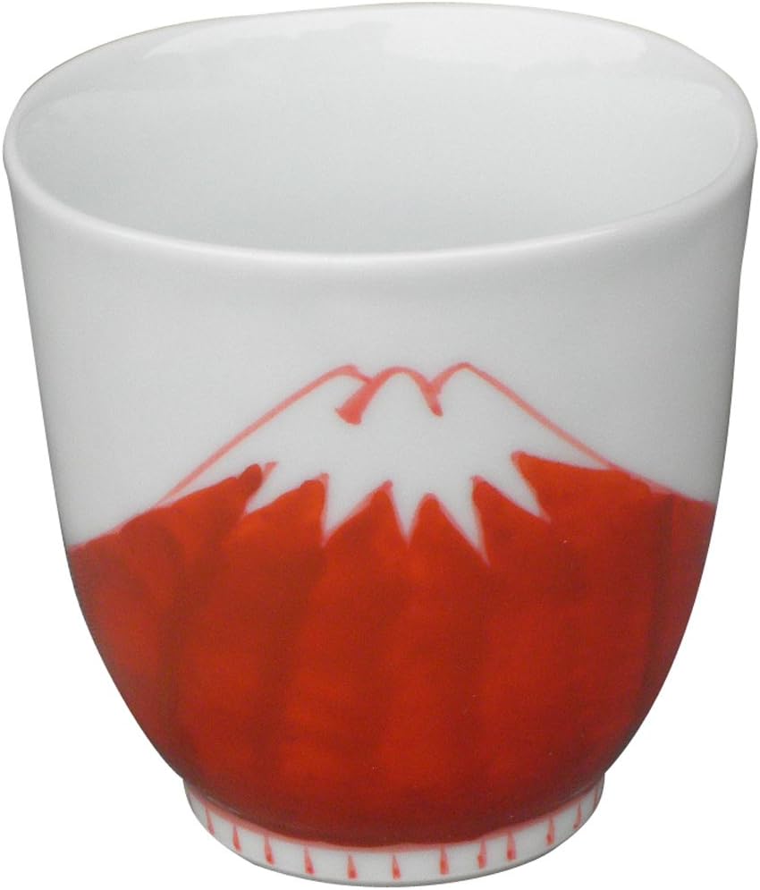 Kyoritsu pottery Arita Tokushichi kiln Fuji cups red 32 104