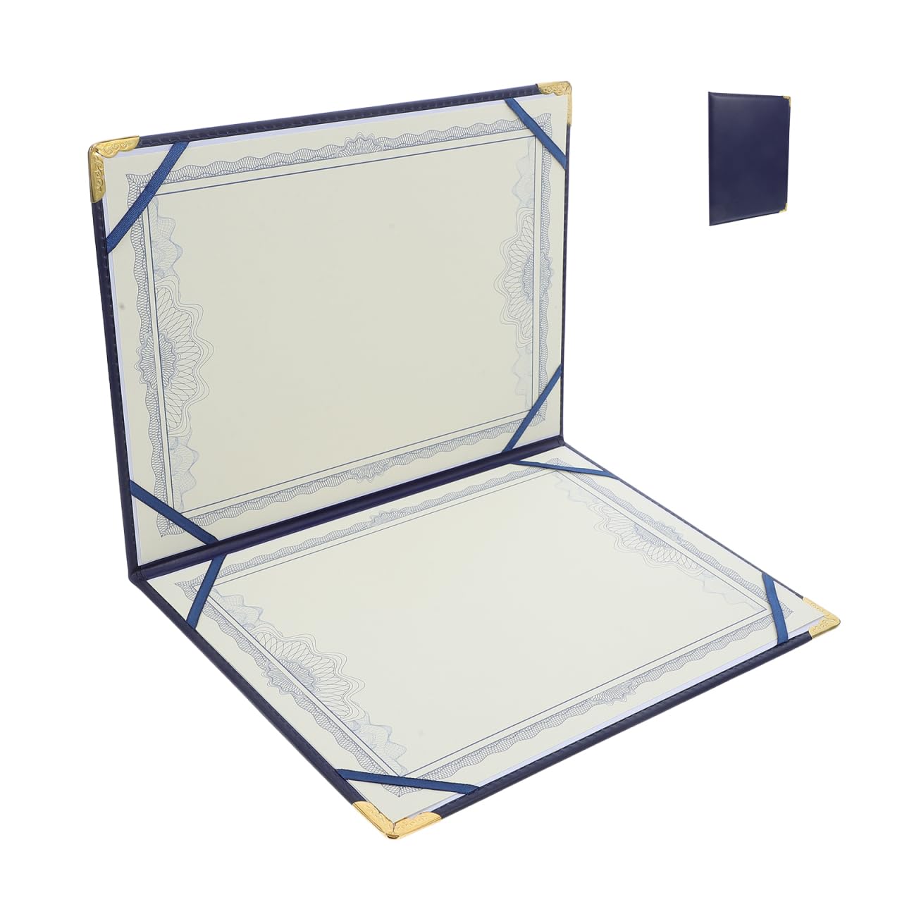 Operitacx Blue A3 Certificate Holder, PU Leather Diploma Cover Presentation Folder, Graduation Document Holder for Awards, Certificates, Diplomas and Ceremony Paper Protection