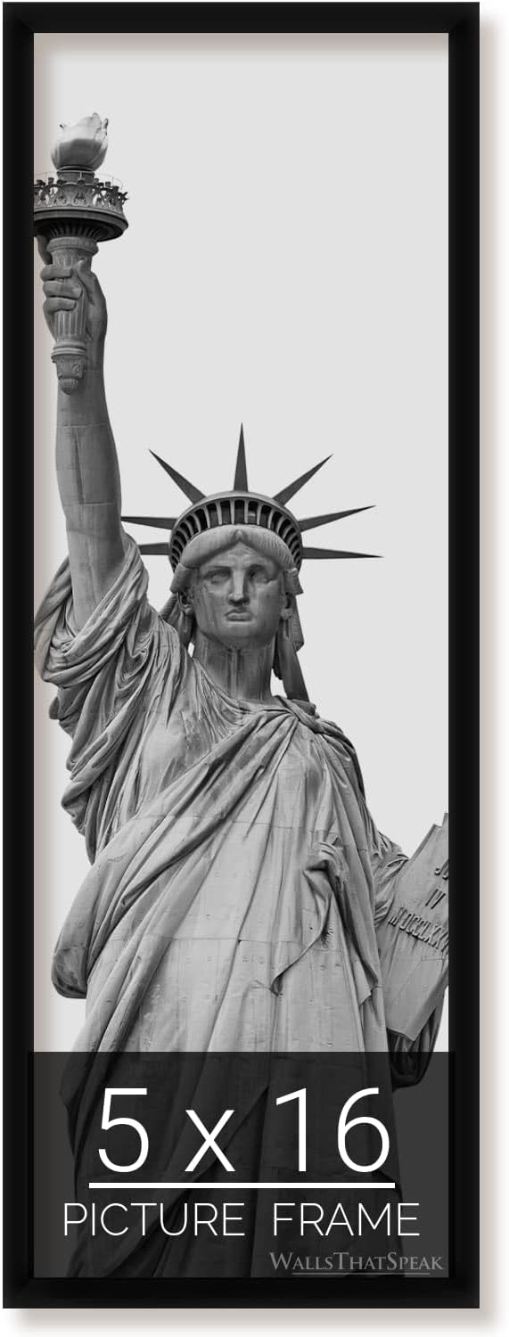 wallsthatspeak 5x16 Black Picture Frame for Puzzles Posters Photos or Artwork
