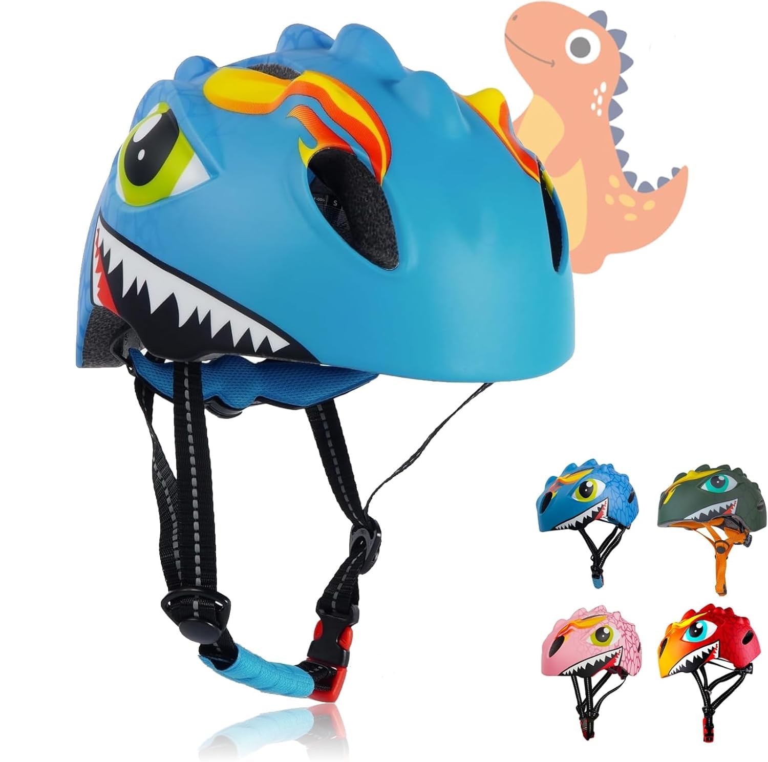 Jern 3D Dinosaur Kids Bicycle Helmet Adjustable Strap, Small Size (Blue) (3-8 Year) (B0DBVGSJLV) Amazon Price History, Amazon Price Tracker