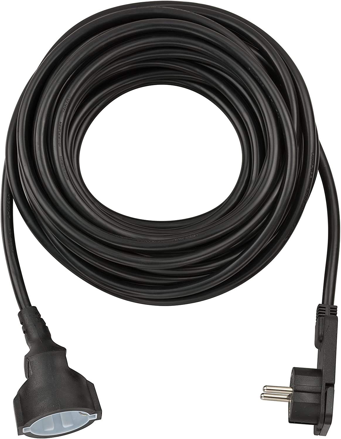 Brennenstuhl Qualitäts-Kunststoff-Verlängerungskabel mit Flachstecker (Verlängerungskabel flach für innen) (schwarz, 10m | 5er Pack)