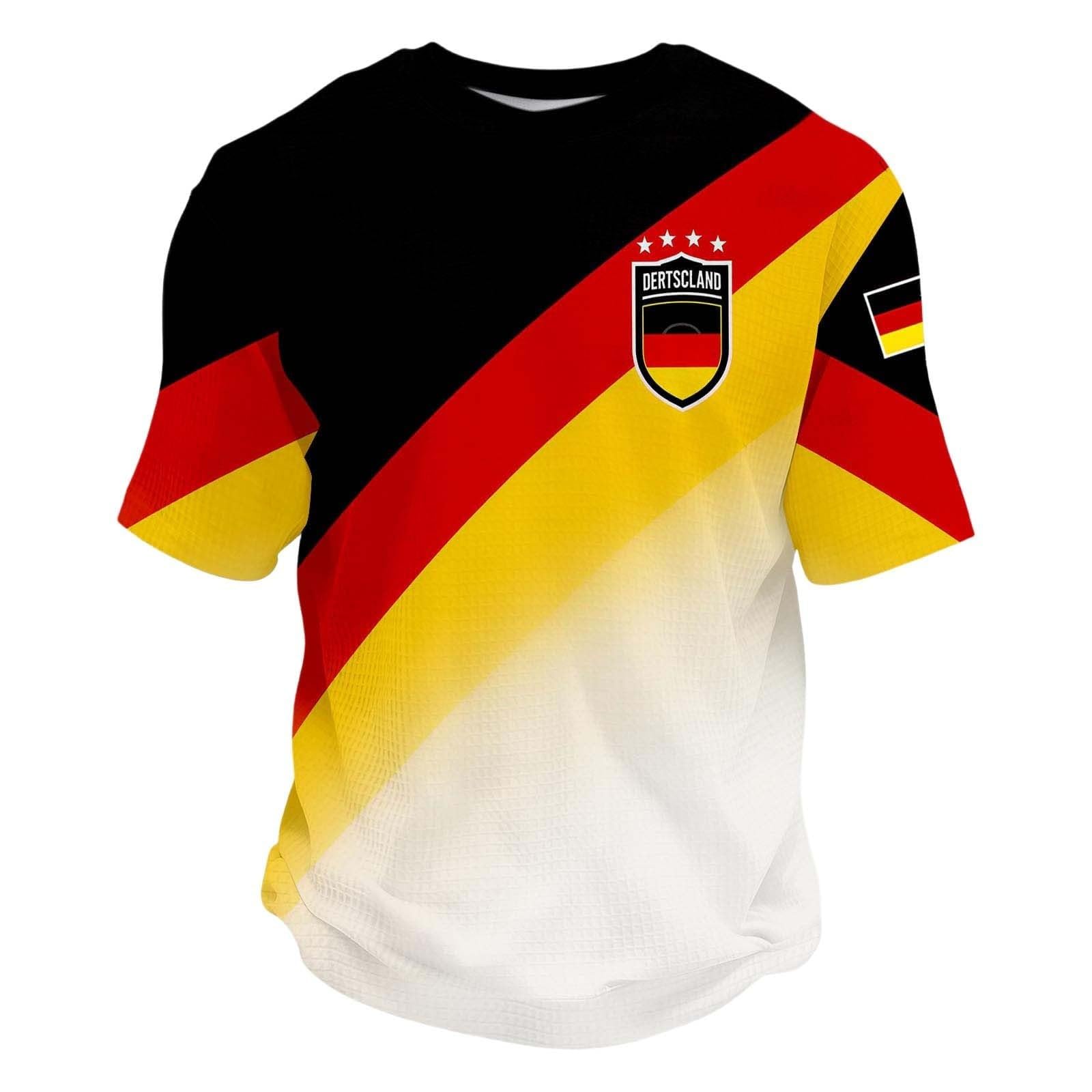 Mens World Cup Tops 2026,Germany Football World Cup Shirt 2026 For Men Crew Neck T-Shirts Lightweight Short Sleeve With German Flag Printed Summer Causal Tees For Germany Team Support Outfit — image 1