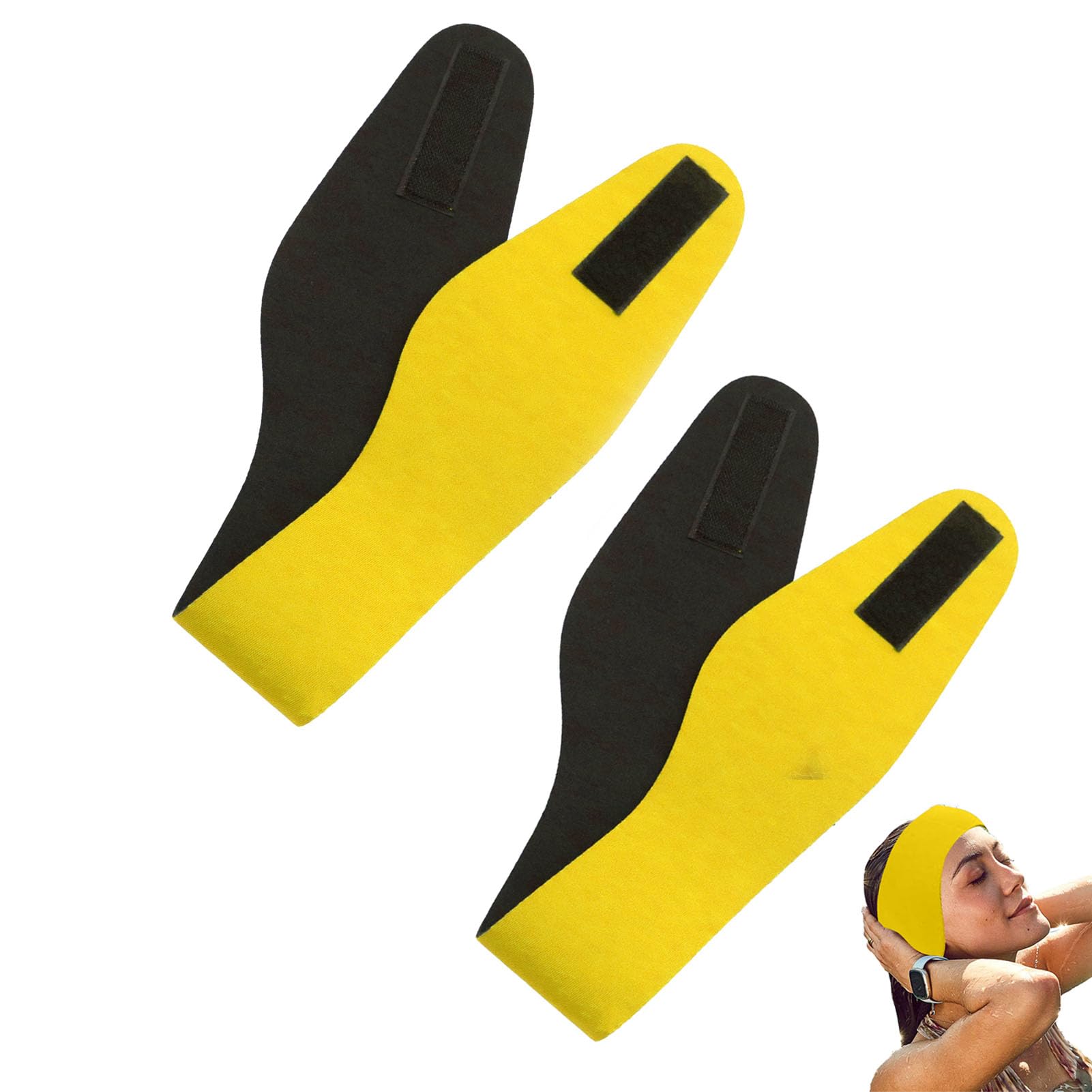 Pool Headband Wrap, Waterproof Swimming Headband, Under Water Ear Protector, Adjustable Swimming Ear Wrap Band, 2 Pcs Adjustable Bath Pool Protection for Kids, Adults, Boys, Girls