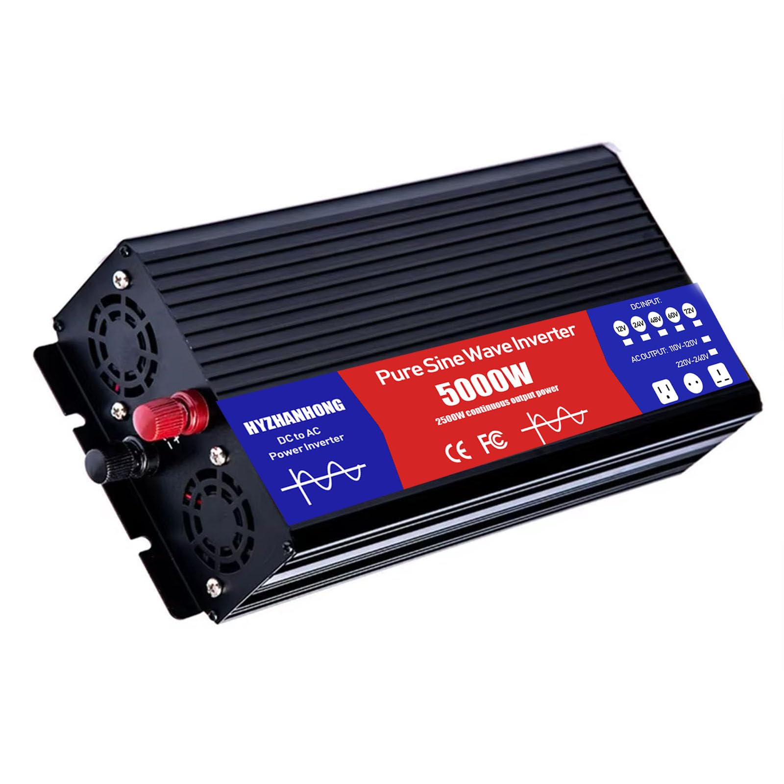 Onduleur portable hors réseau 24V 220V avec écran LED de contrôle d'énergie