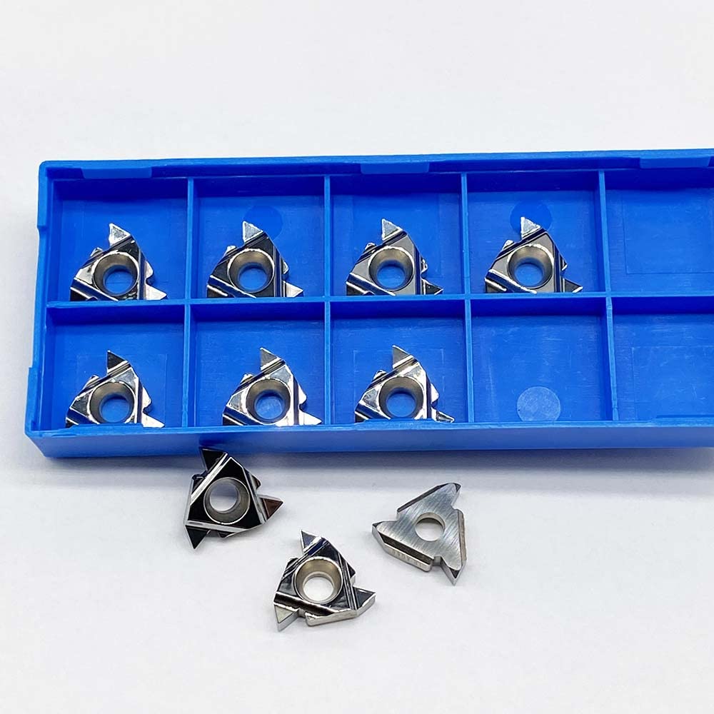 GBJ 10pcs 16IR AG60 3/8" Aluminum Inserts Aluminum Cutter Threading Insert Carbide Inserts for Aluminum and Silicon Carbide Turning Inserts (16IR AG60 for Aluminum)