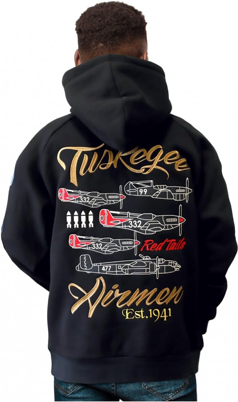 Big Boy Tuskegee Airmen S4 Pullover Mens Hoodie [Black] - ID#39380-15-225-0-0