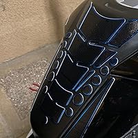 Vista 3 de 1 Juego de Calcomanía Universal 3D Negra para Tanque de Gasolina de Motocicleta, Almohadilla Calcomanía Protectora de Tanque de Combustible
