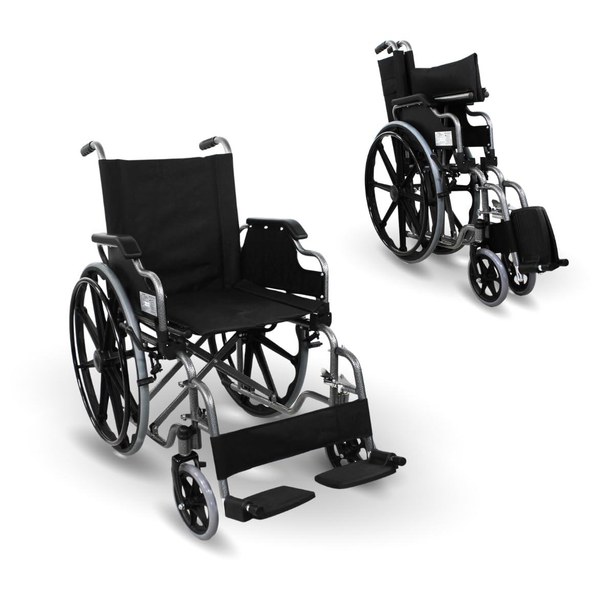 Mobiclinic®, Silla de Ruedas Plegable, Autopropulsable, Giralda, Asiento 43 cm, Máx. 100 Kg, Reposapiés Extraíbles, Reposabrazos Abatibles, Ultraligera, Negro