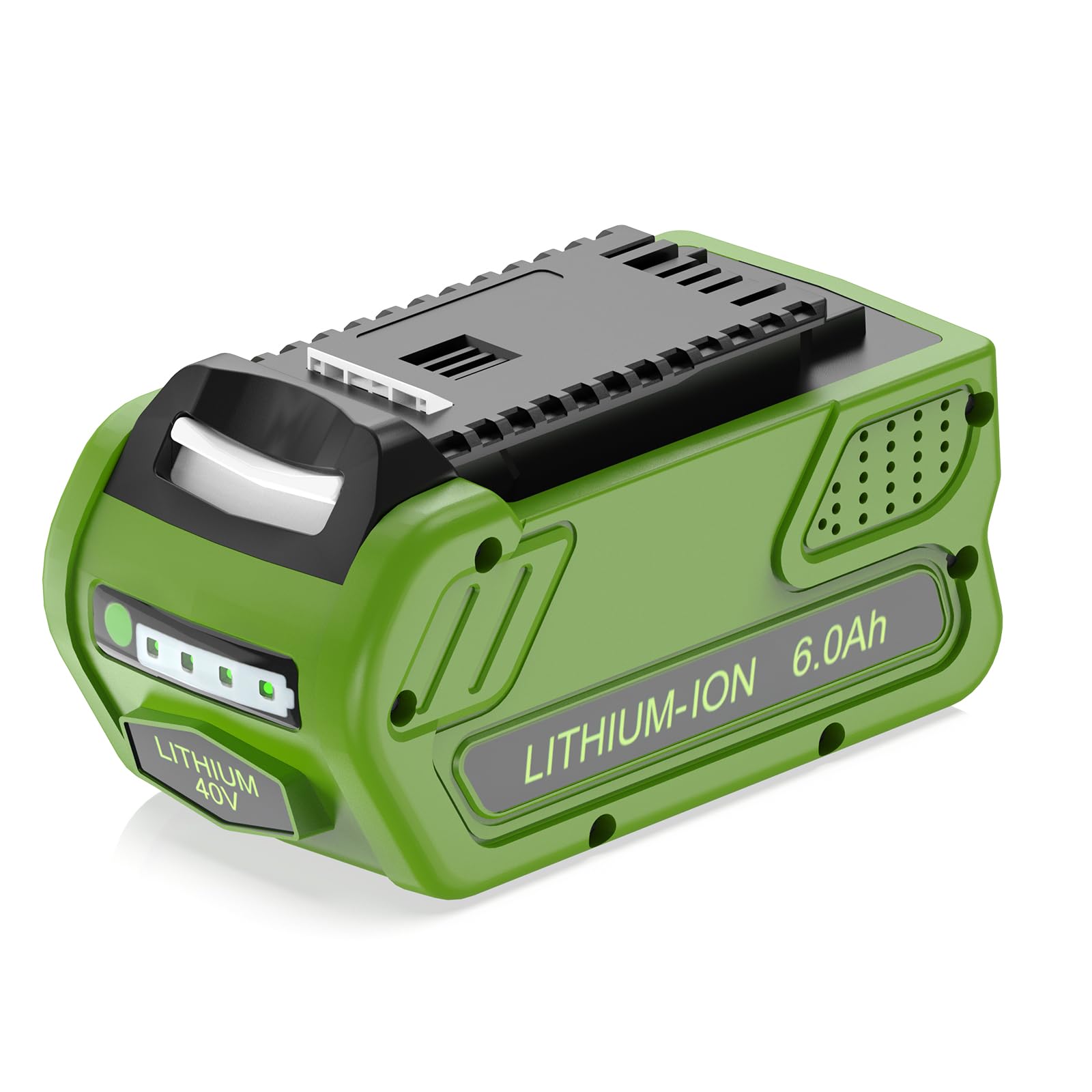 40V 6Ah DREAMDASH Batería de Repuesto para Greenworks G40B2 G40B4 G40B5 | Adecuado para 40V Desbrozadora Cortasetos Motosierra Soplador Aspirador Escarificadores Cortacésped Cortabordes con Rueda