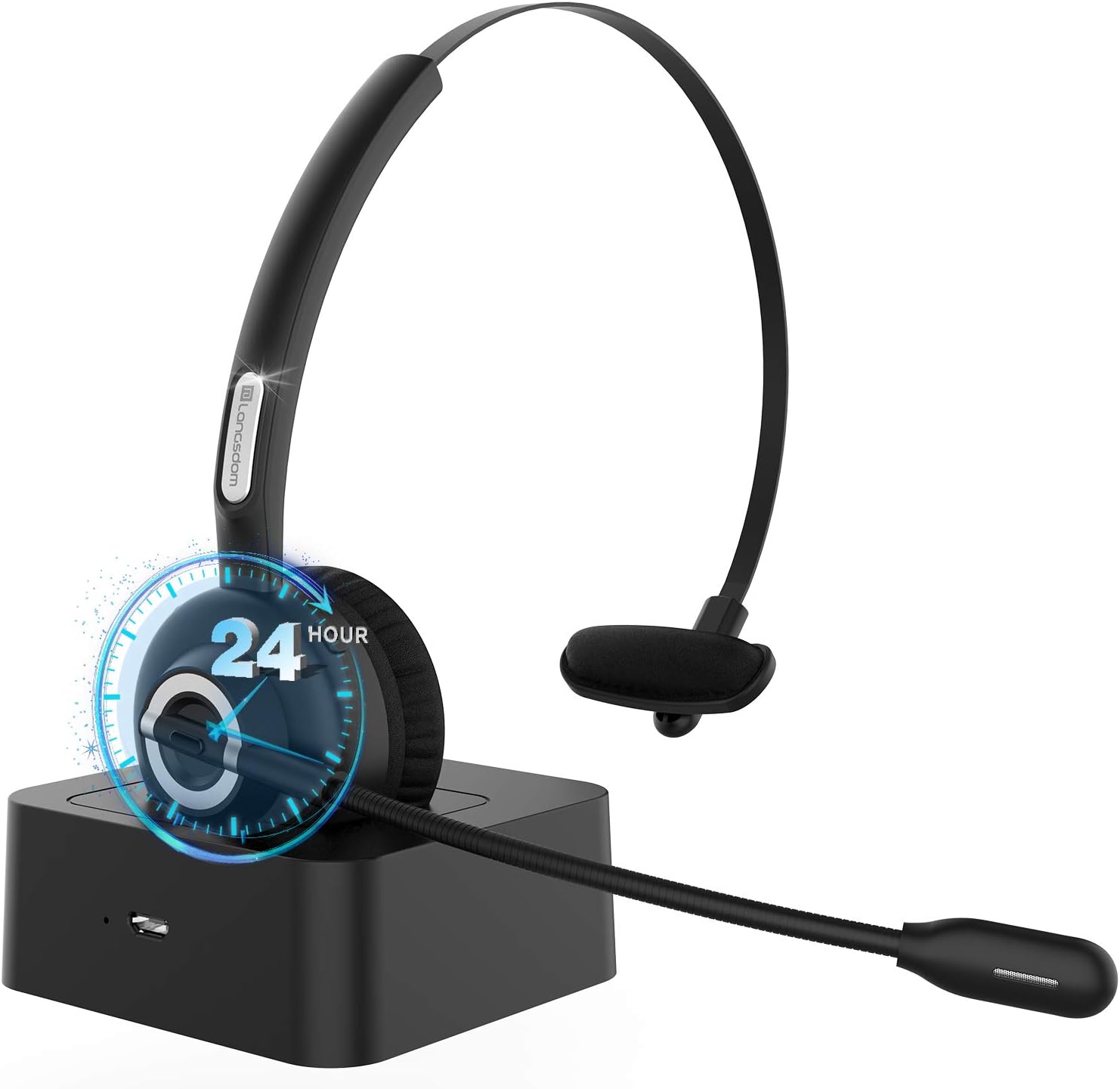 Langsdom Auriculares Bluetooth v5.0 de Diadema de Teléfono Call Center H3B Lite Audífonos