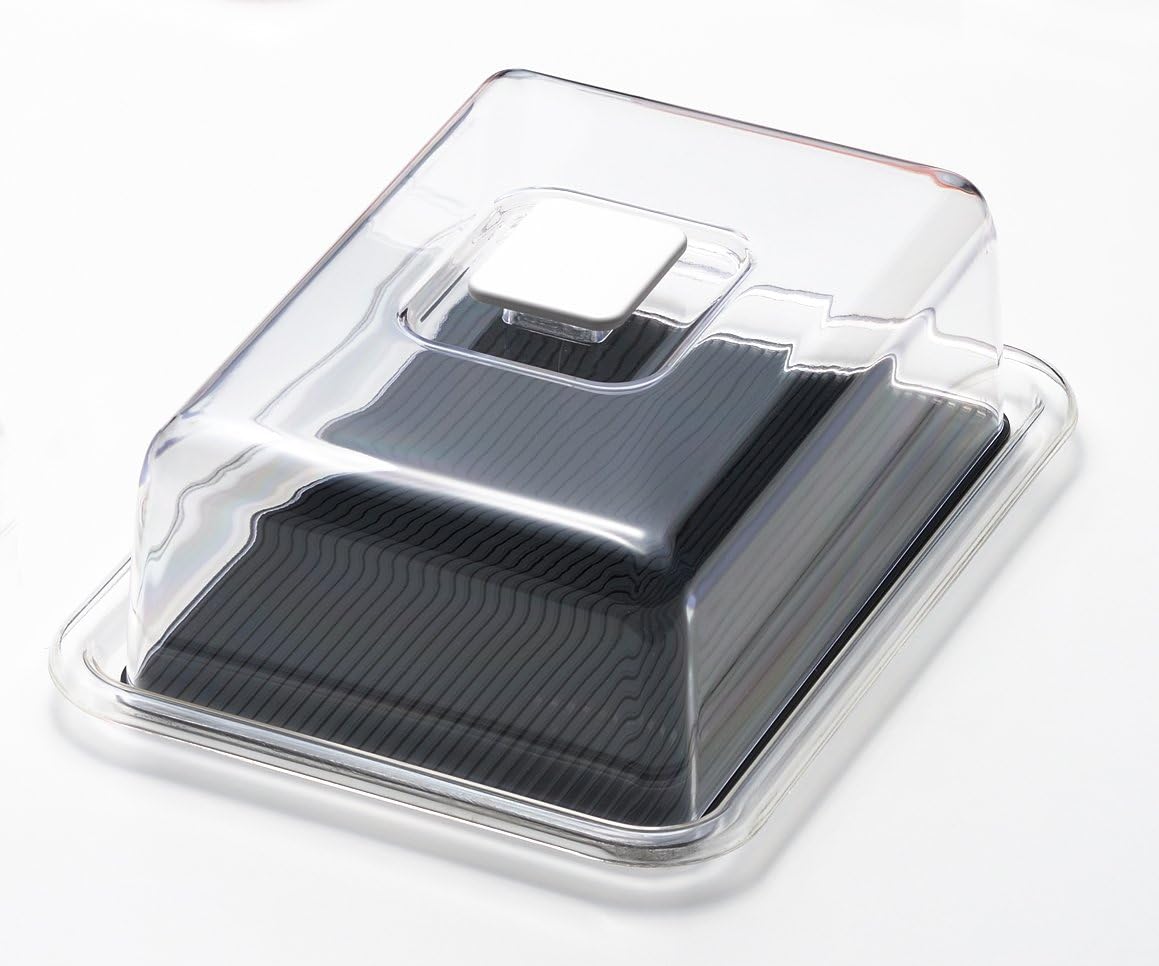 Akebono industry Lovely Hat Square Cake Storage Cover - Extra Large - Clear/Black (MT-1131)
