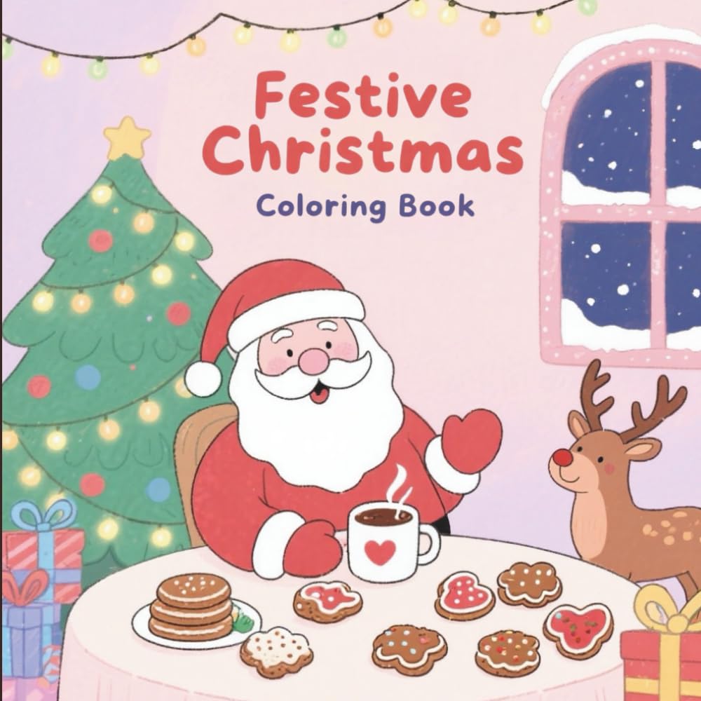 Festive Christmas Coloring Book: Joyful Holiday Scenes and Cheerful Designs for Kids and Adults to Spark Creativity and Relaxation