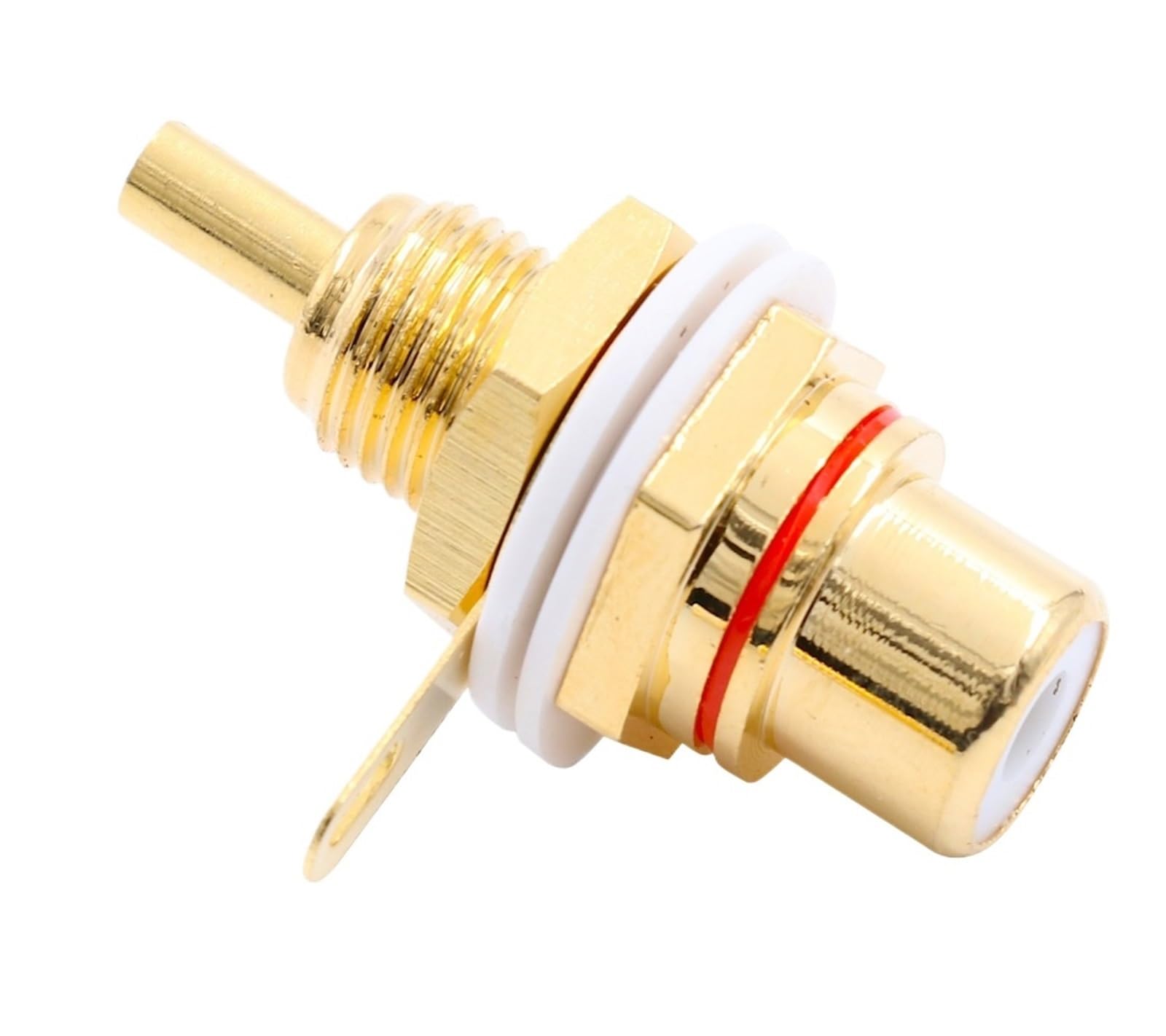 Prise RCA femelle en laiton plaqué or 24K, Terminal de connecteur de câble de Signal vidéo for montage sur panneau CD, ventes en vrac(100PCS)
